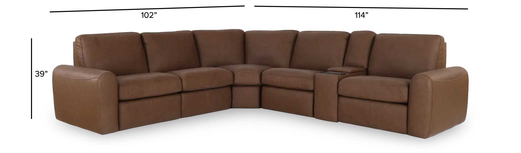 Sonny Havana Leather 6-Piece Power Reclining Sectional-3