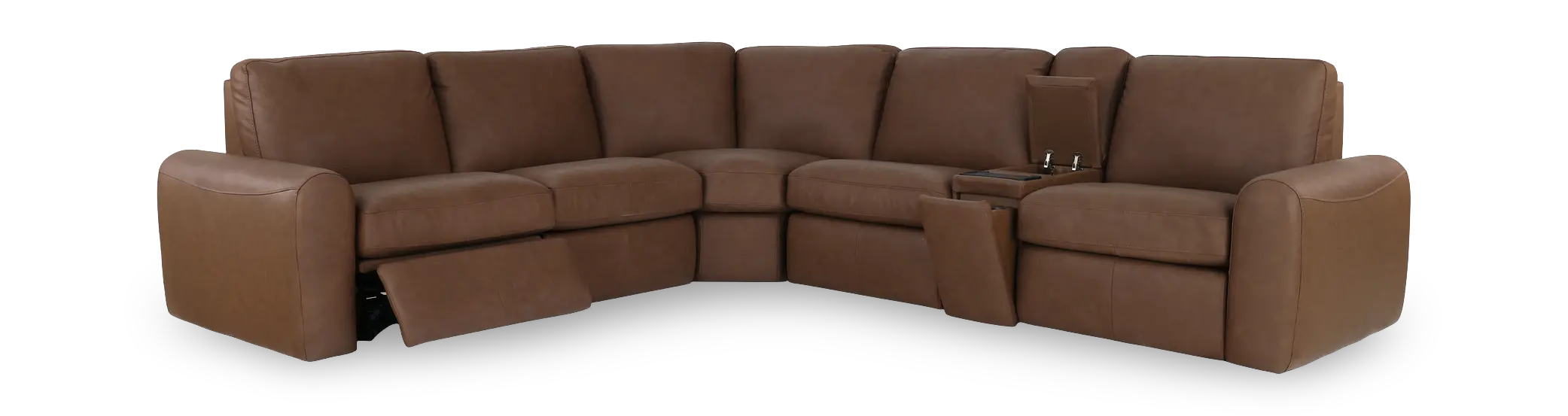Sonny Havana Leather 6-Piece Power Reclining Sectional-4