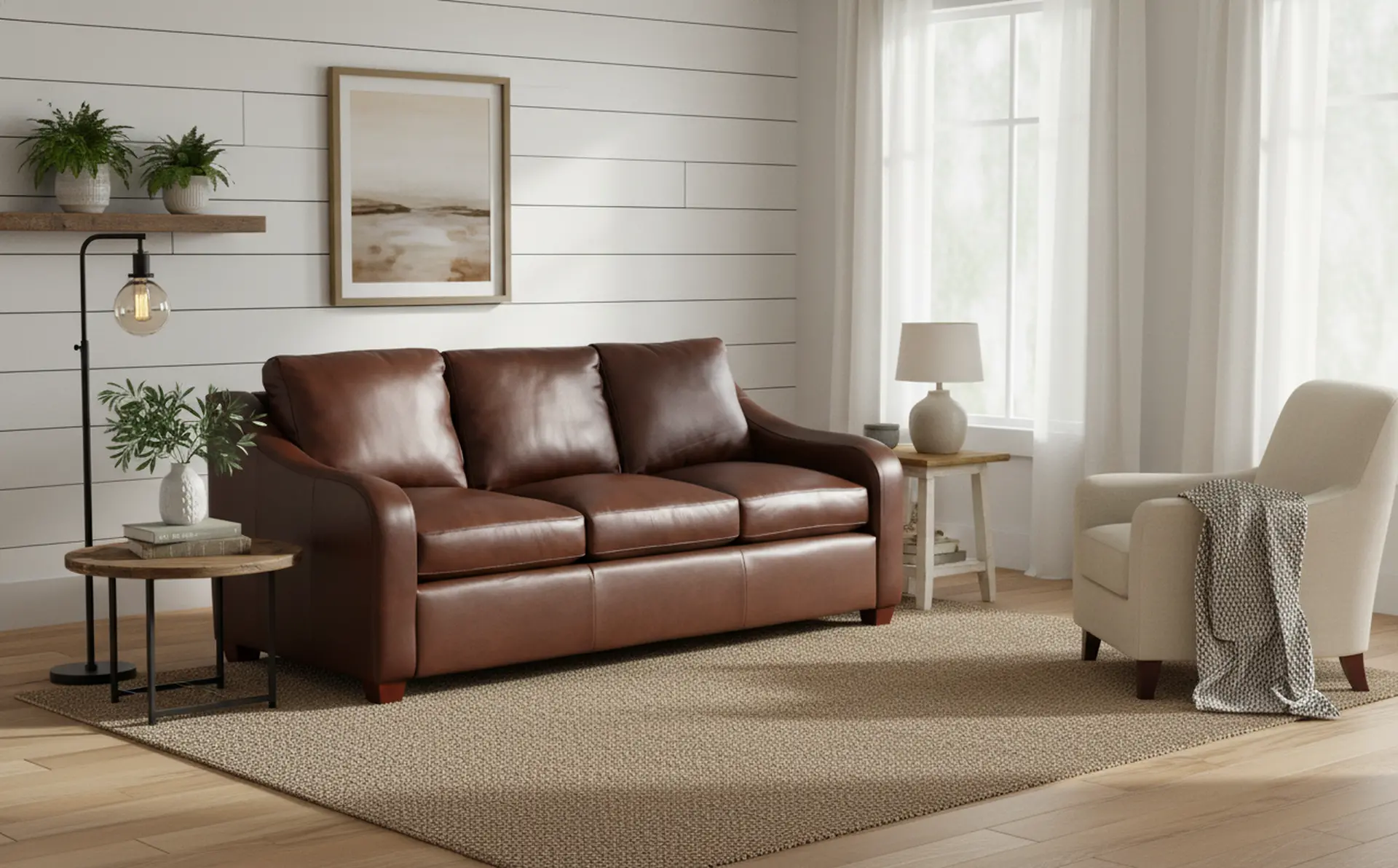 510638/DC/MT/LB206077 Charlie Cognac Leather Queen Sleeper Sofa-2