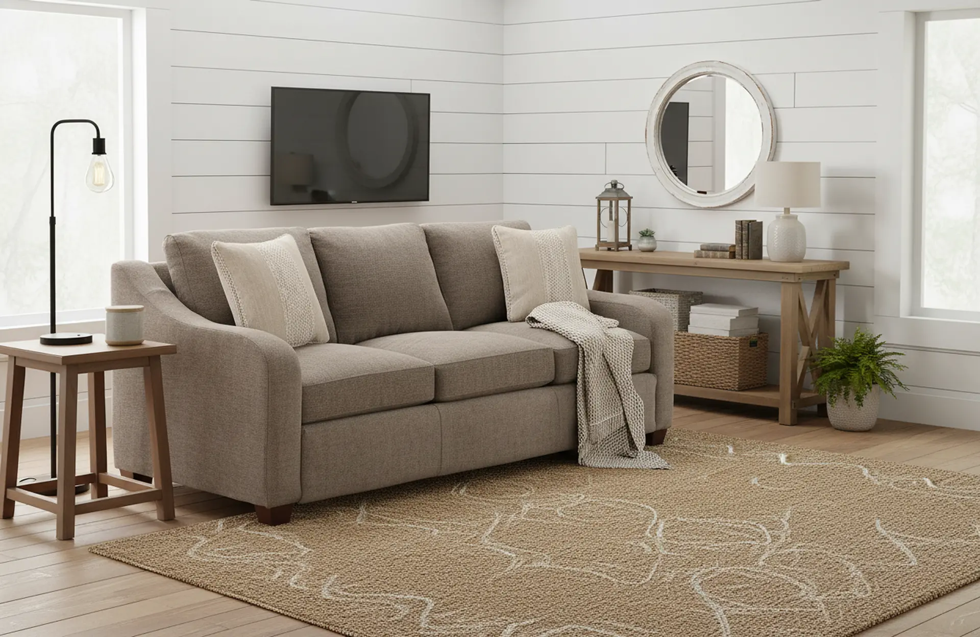 510638/DC/MT/D207478/J208362 Charlie Fossil Brown Queen Sleeper Sofa-2
