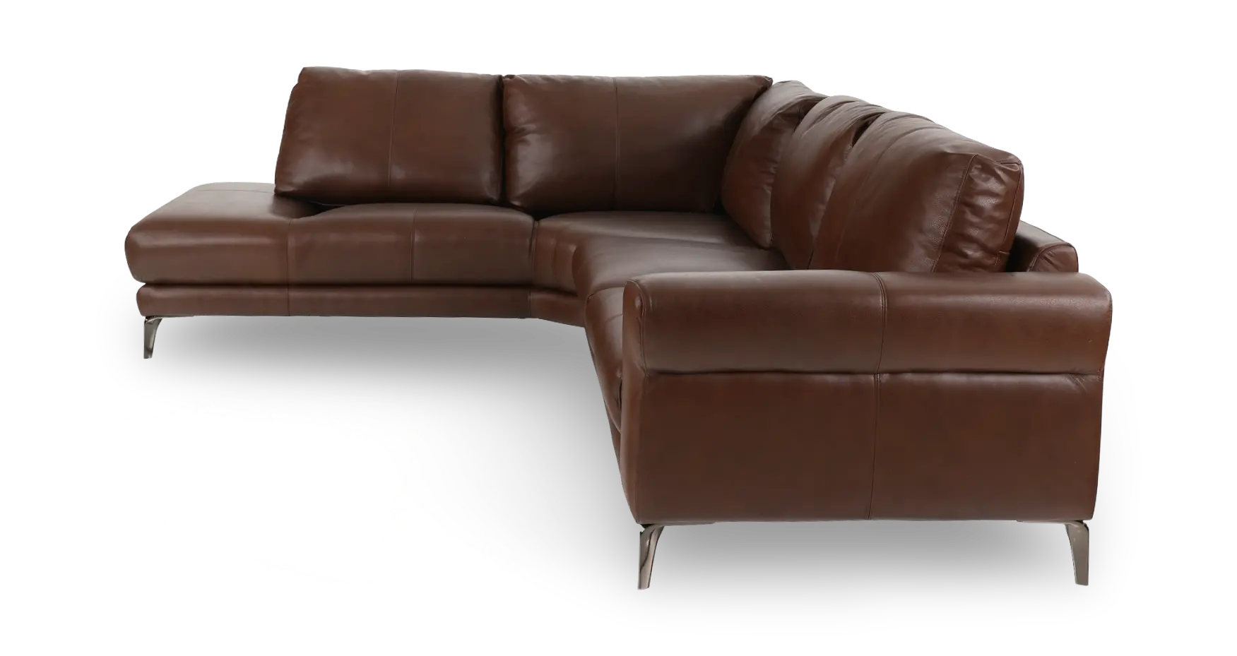 Marcelle Tobacco Brown Leather 2-Piece Left-Facing Sectional with Chaise-4