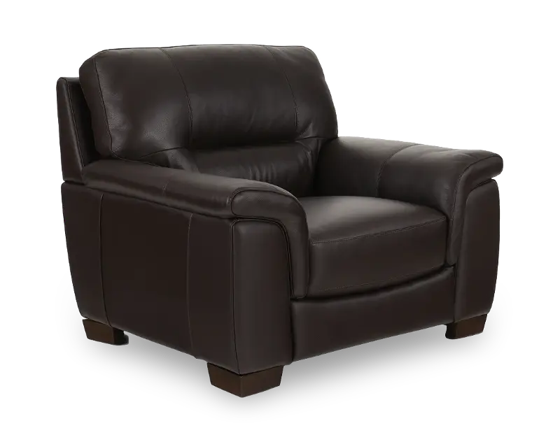 Wadsworth Walnut Brown Leather Accent Chair