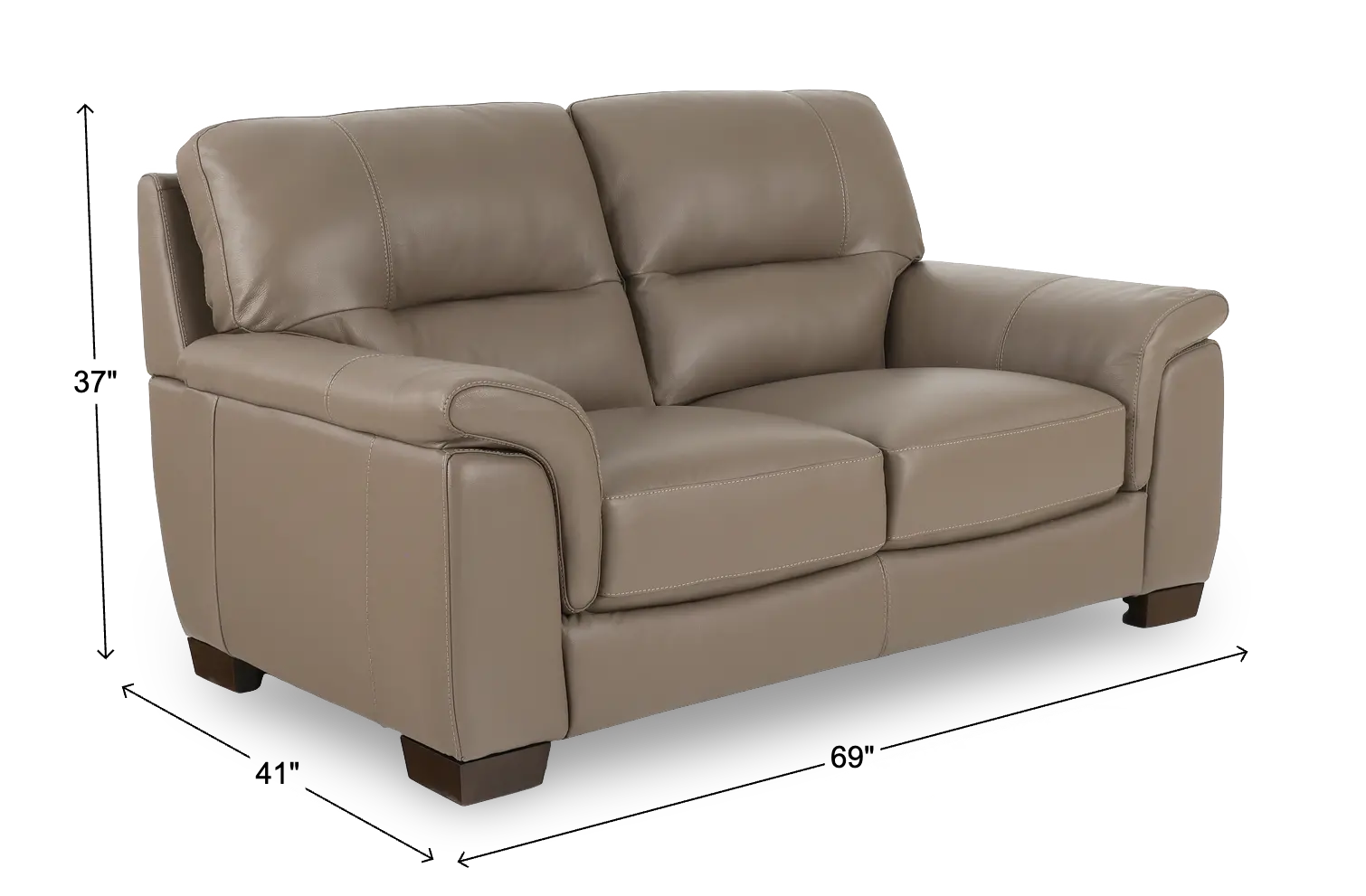 Wadsworth Granite Beige Leather Loveseat-3