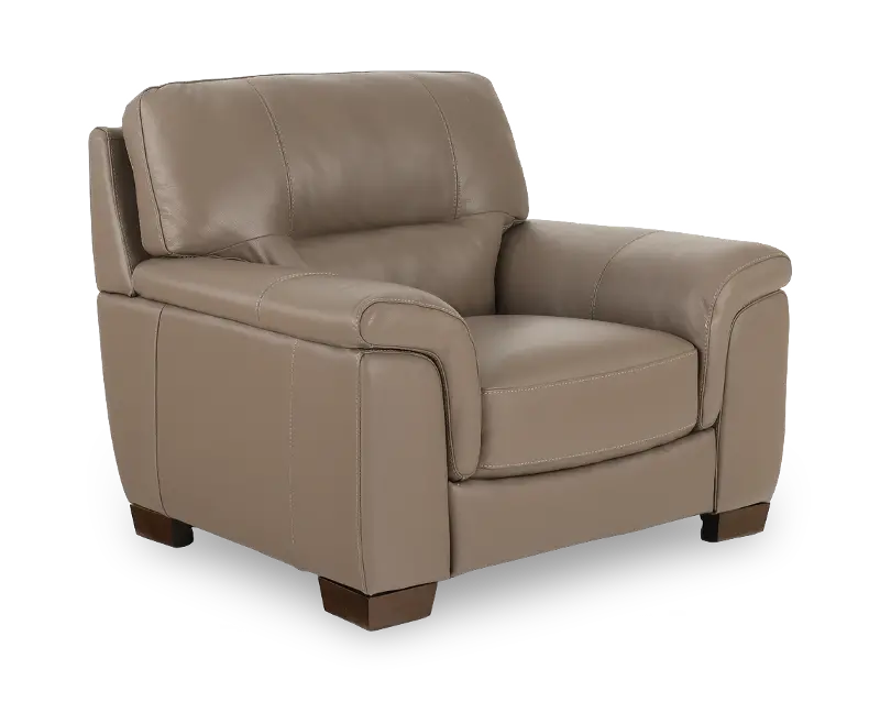 Wadsworth Granite Beige Leather Accent Chair