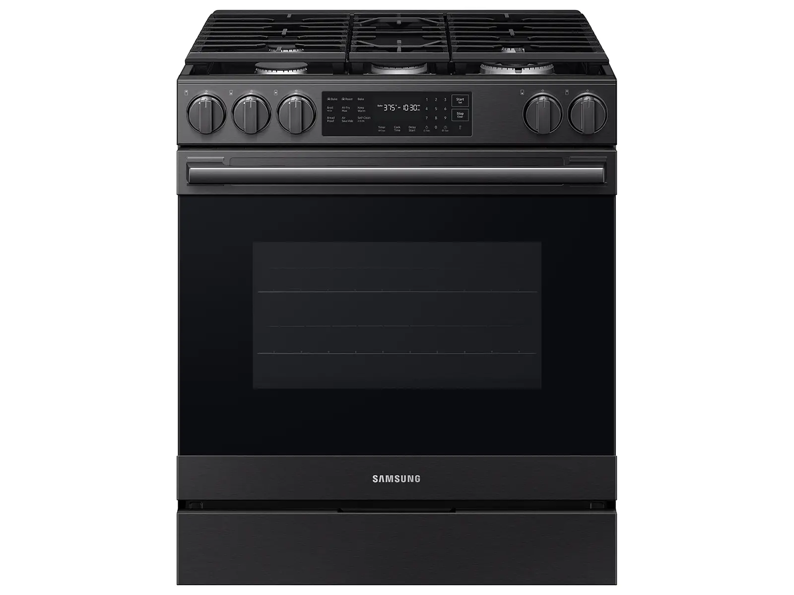 Samsung Bespoke 6.0 Cu Ft Smart Single Oven Gas Range - Matte Black Steel-1