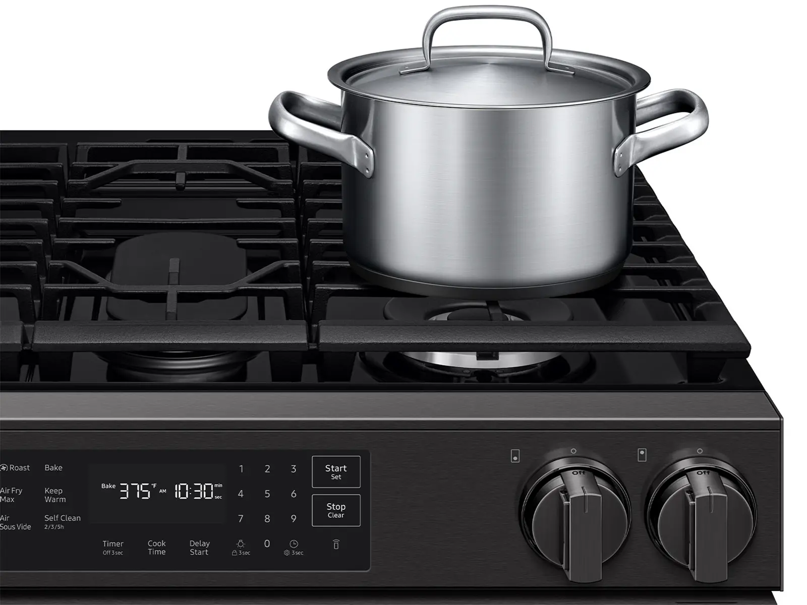 Samsung Bespoke 6.0 Cu Ft Smart Single Oven Gas Range - Matte Black Steel-12