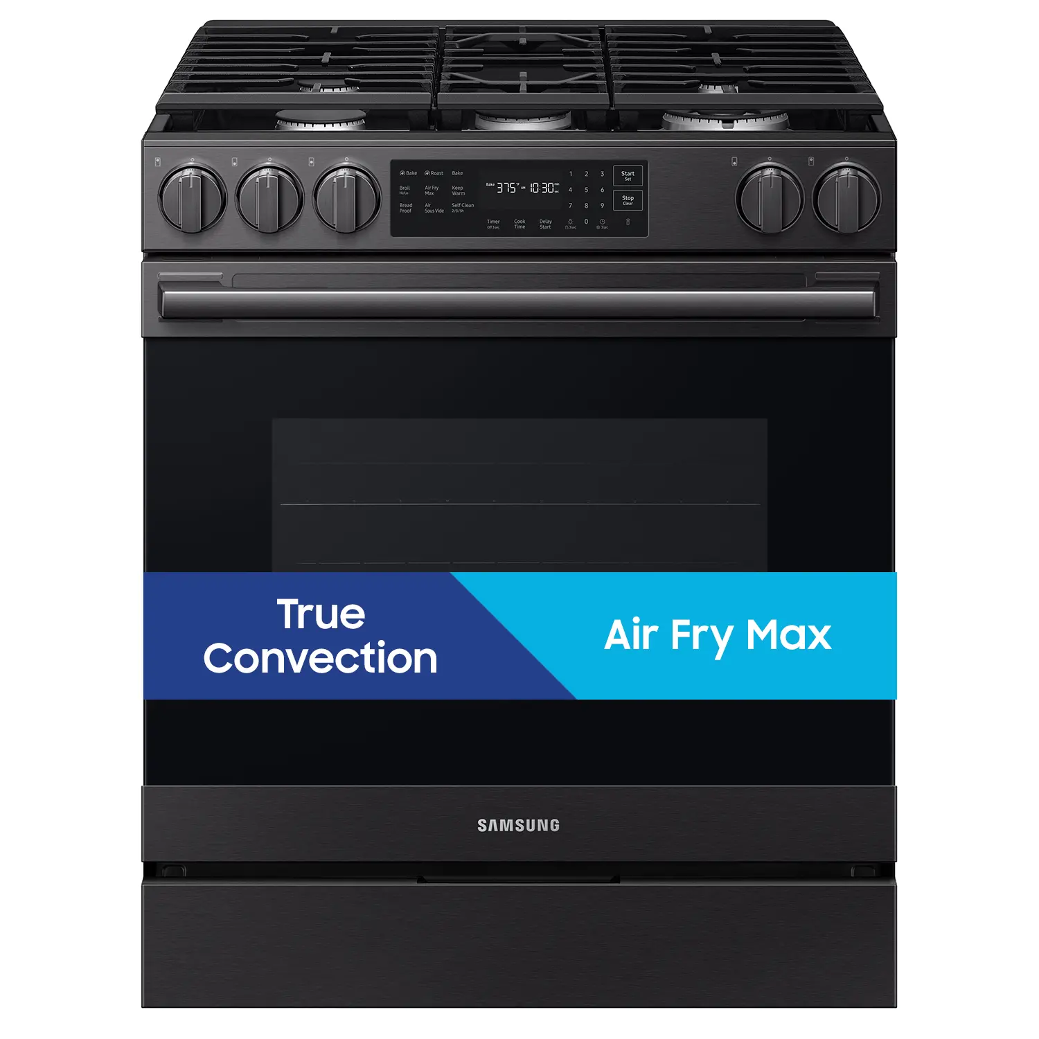 Samsung Bespoke 6.0 Cu Ft Smart Single Oven Gas Range - Matte Black Steel-2