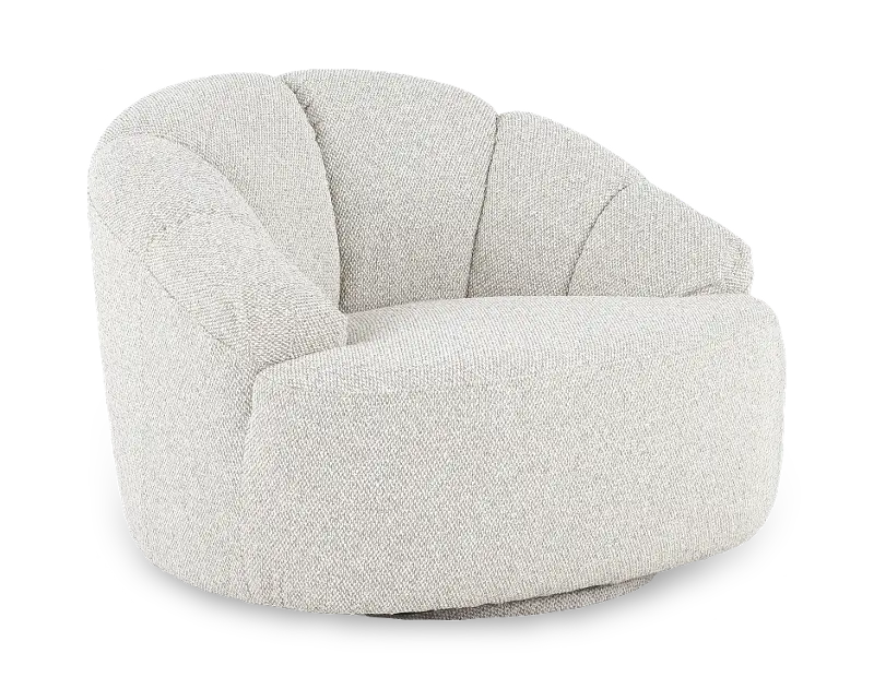 Kalmar Linen Off-White Swivel Chair