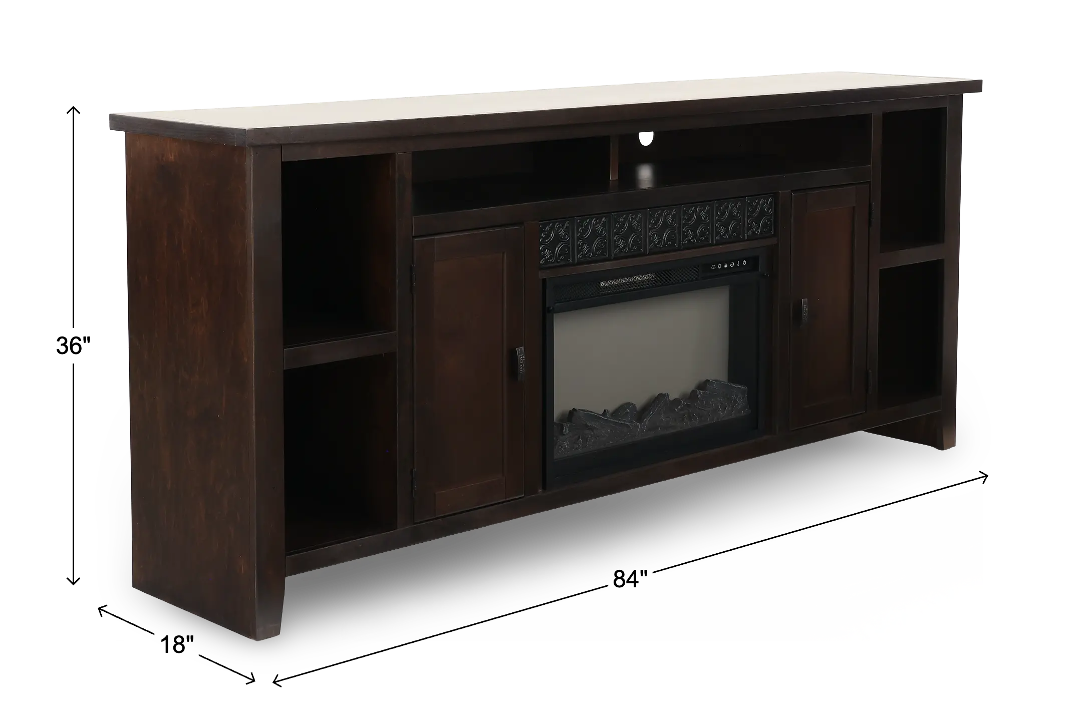 AG Brown 84 Fireplace Console-3
