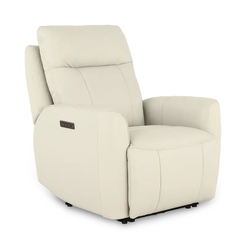 Porto Off-White Leather Power Recliner