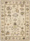 Acacia 5 x 8 Beige and Tan Area Rug with Floral Border