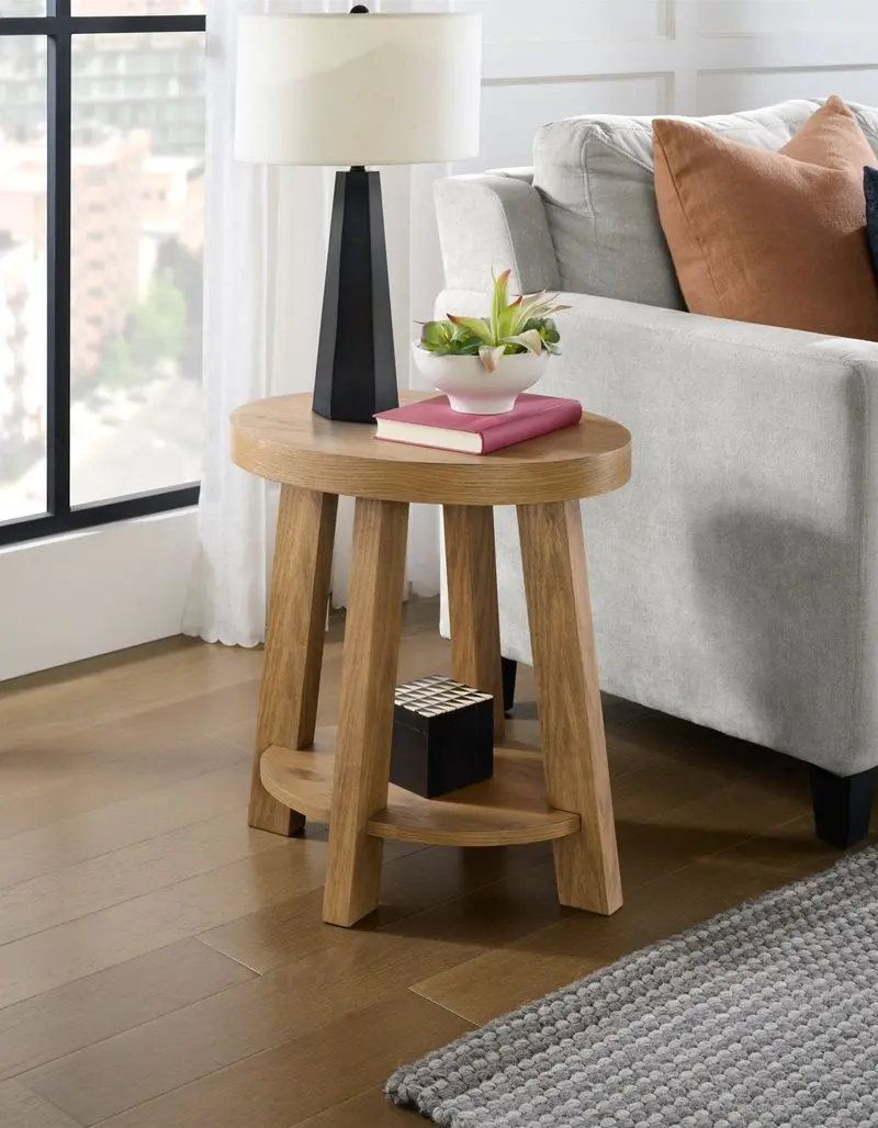 Boho Praire Oak Oval End Table-1