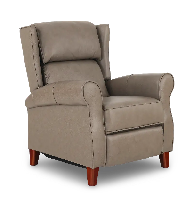 Rowan Taupe Leather High Leg Power Recliner