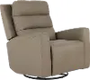 Owen Dust Gray Leather Power Swivel Glider Recliner