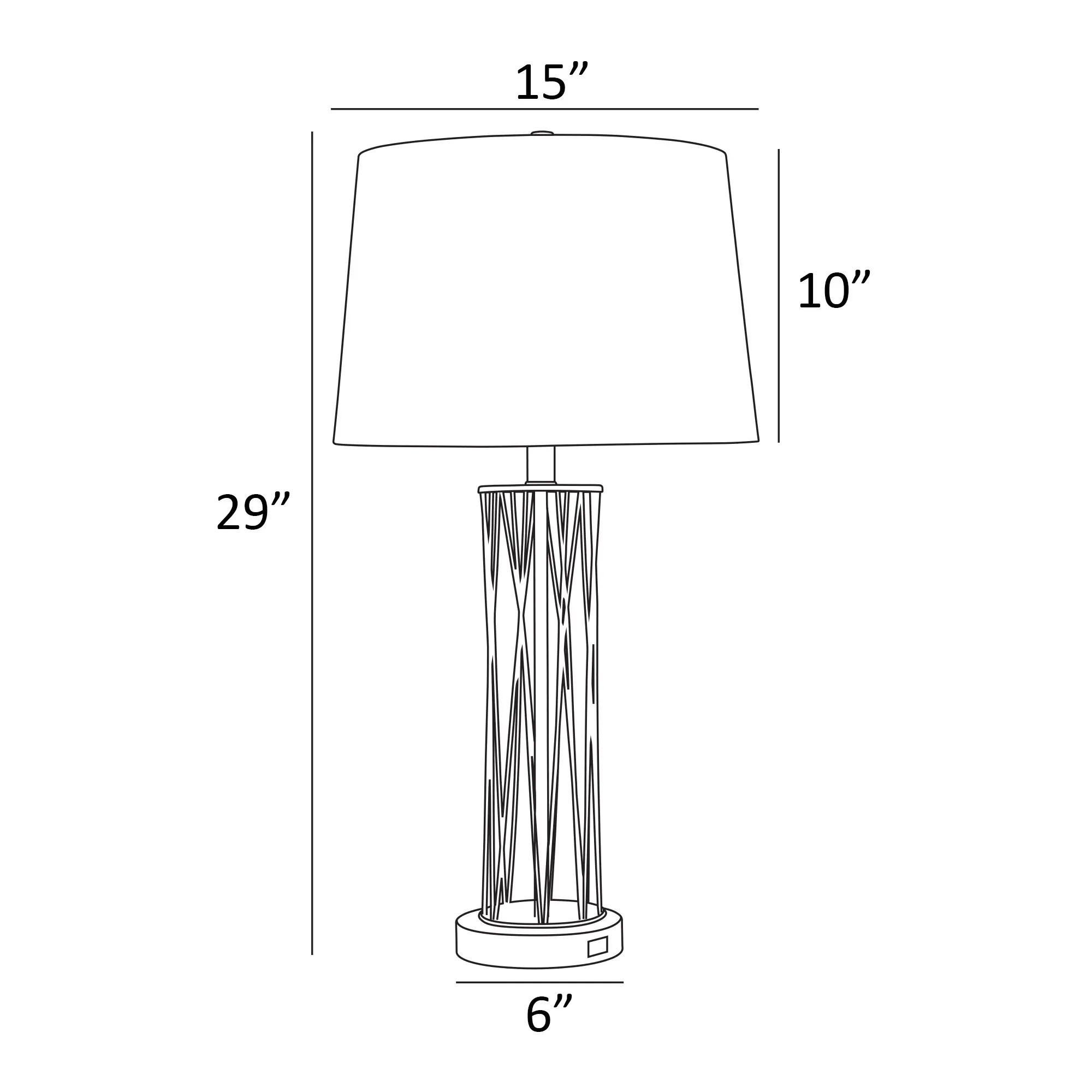 28.5 Gold with Black Base Table Lamp-3