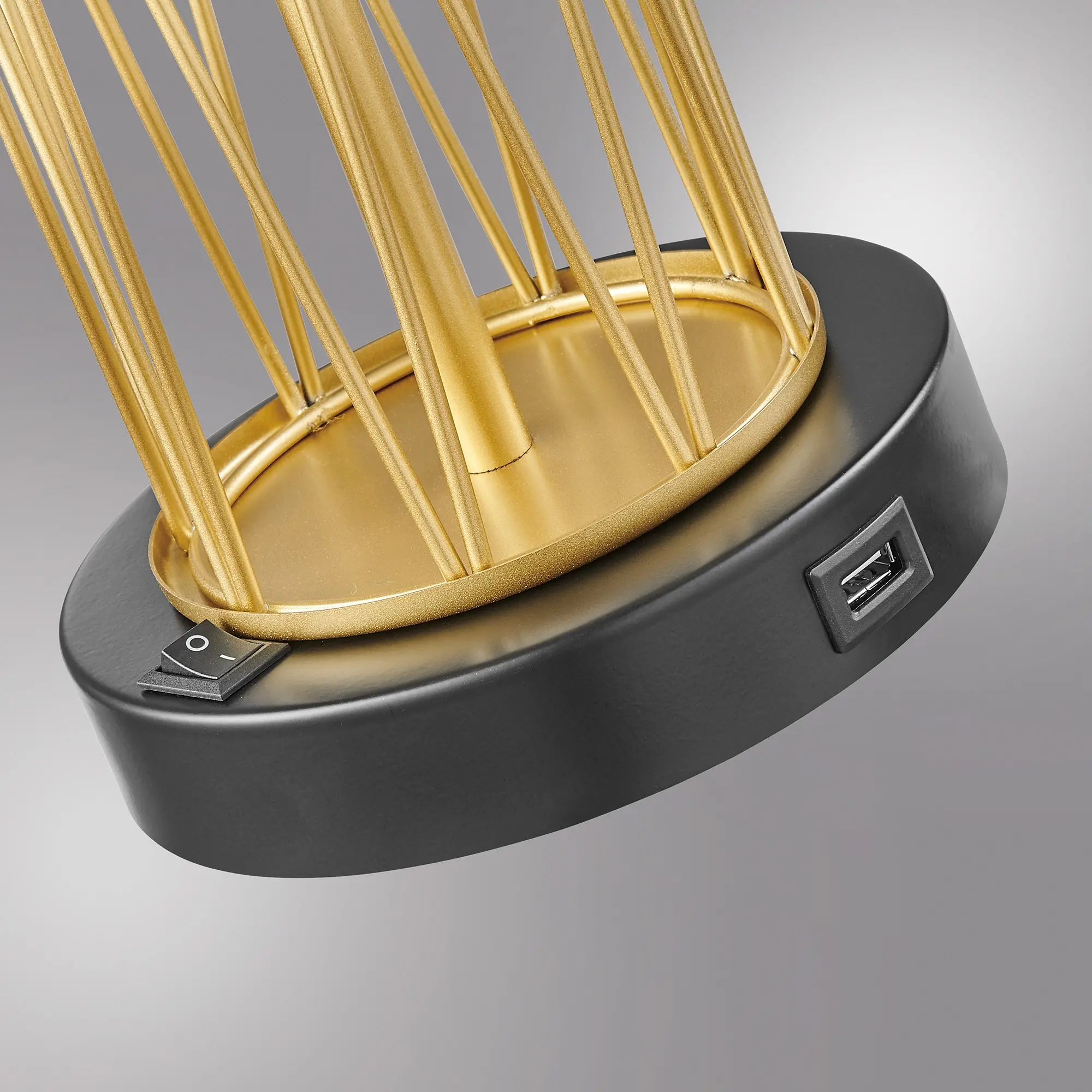 28.5 Gold with Black Base Table Lamp-5