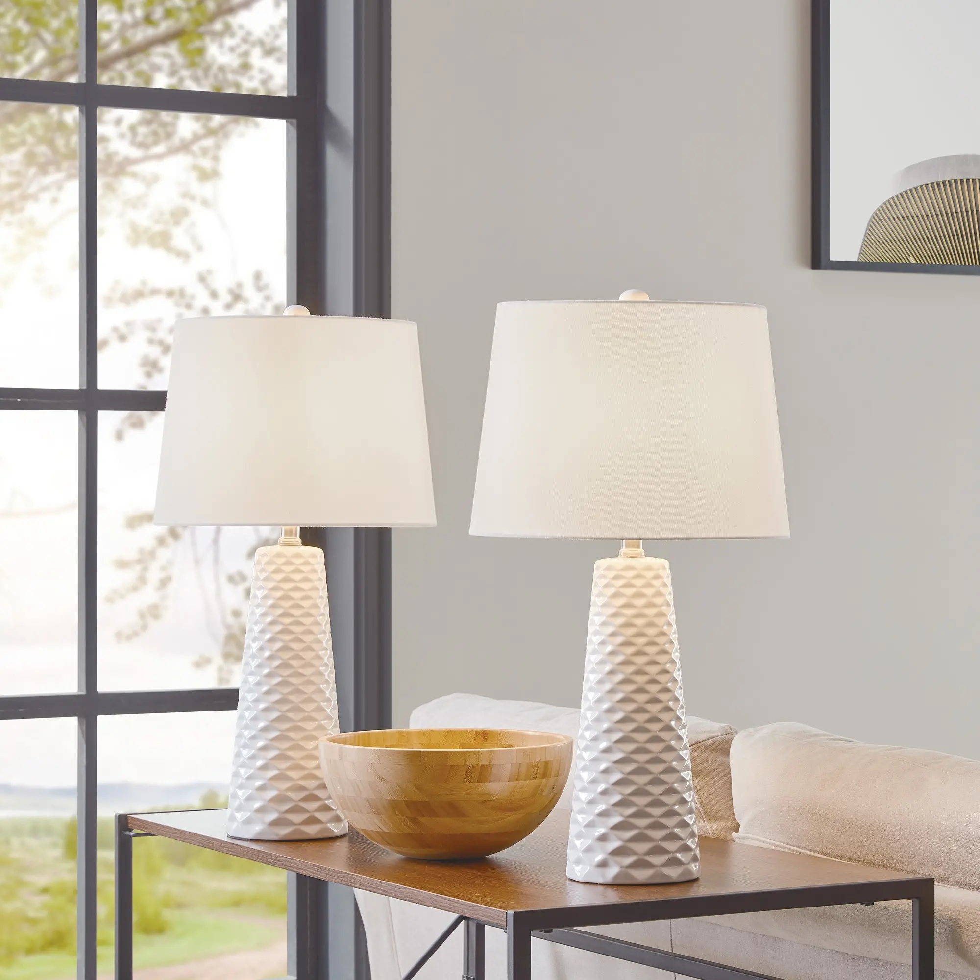 24 Ceramic with Fabric Shade Table Lamp-2