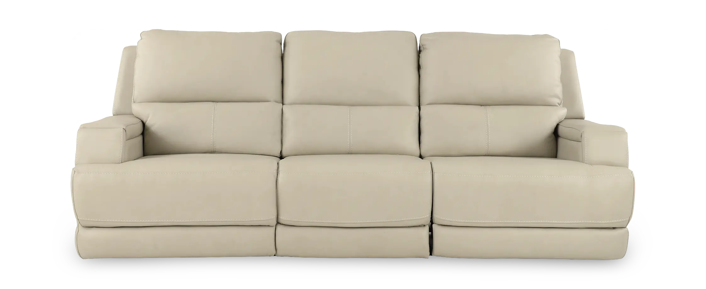 Rushton White Leather Triple Power Reclining Sofa-1