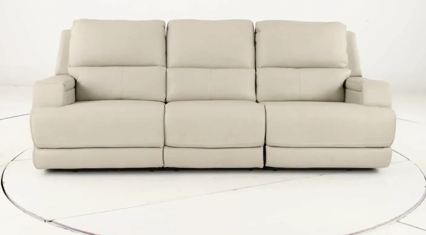 Rushton White Leather Triple Power Reclining Sofa-15