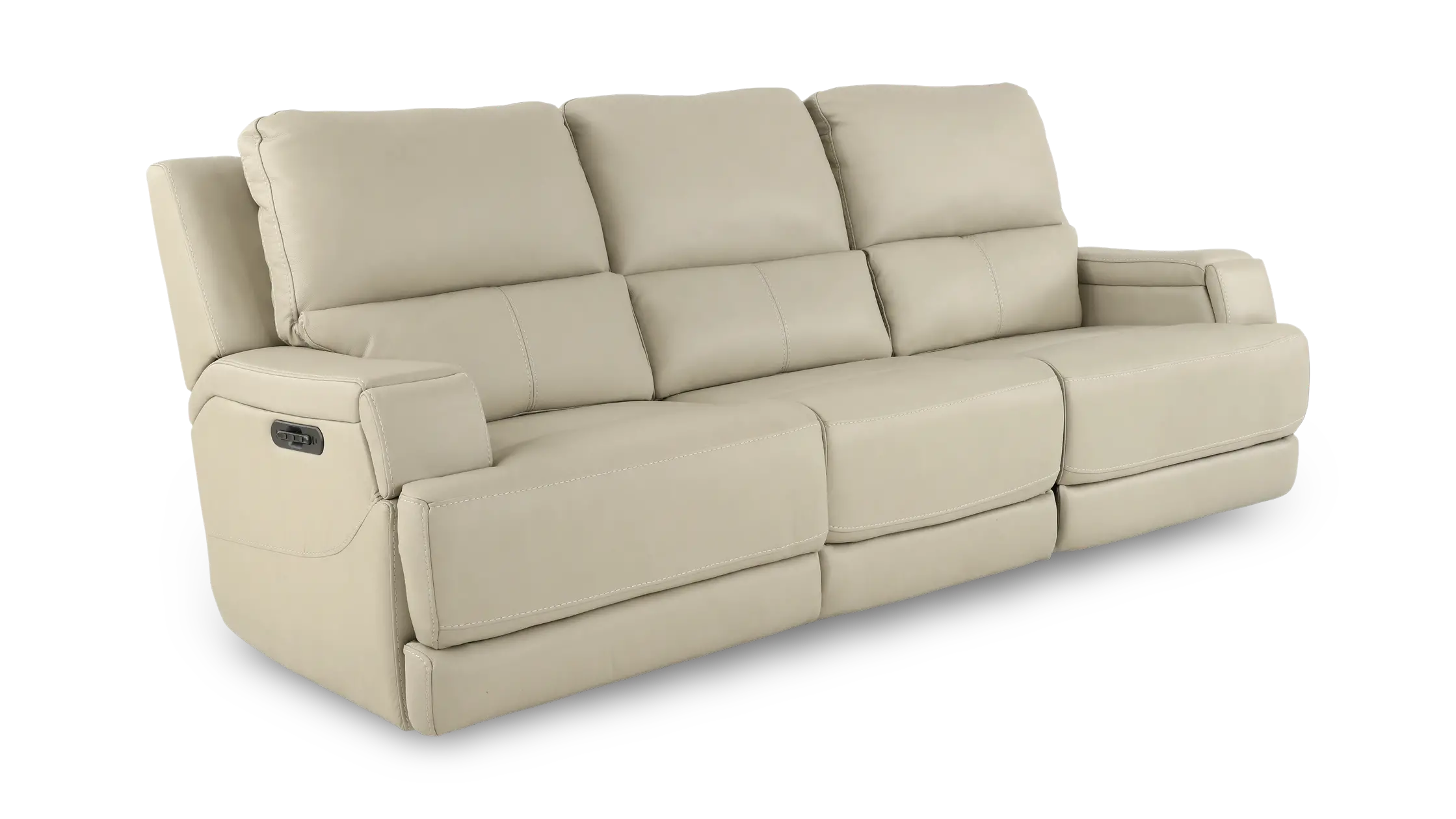 Rushton White Leather Triple Power Reclining Sofa-4