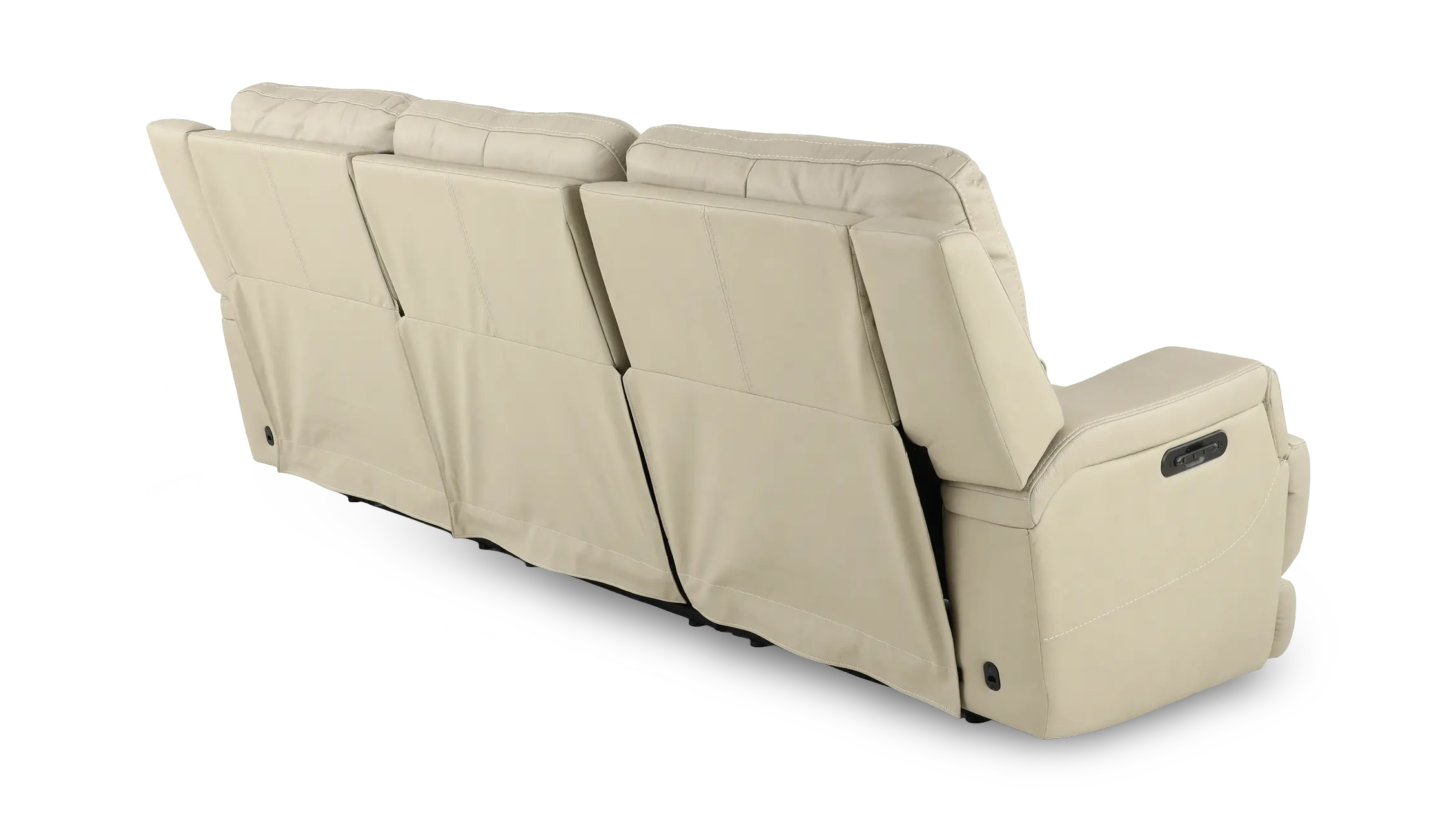 Rushton White Leather Triple Power Reclining Sofa-6