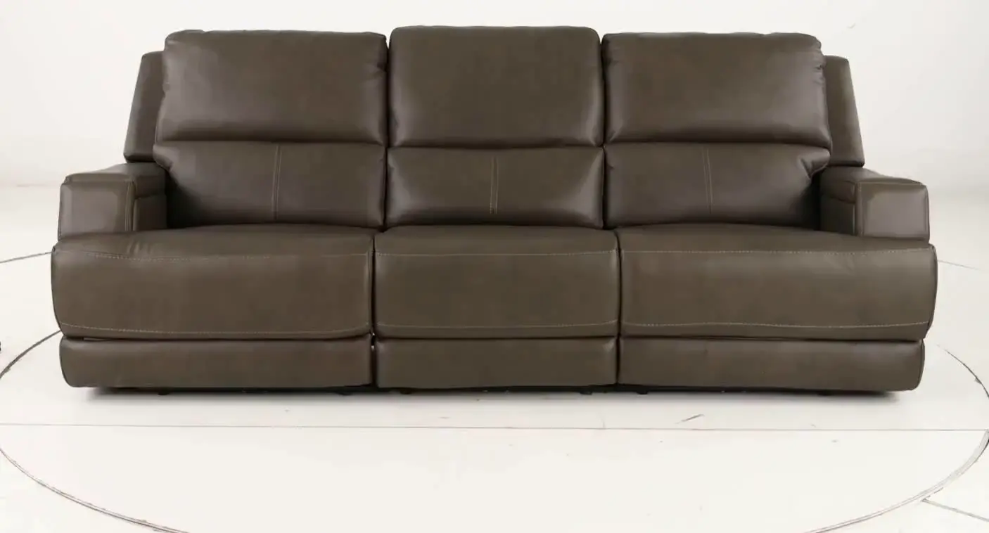 Rushton Lontra Brown Leather Triple Power Reclining Sofa-13