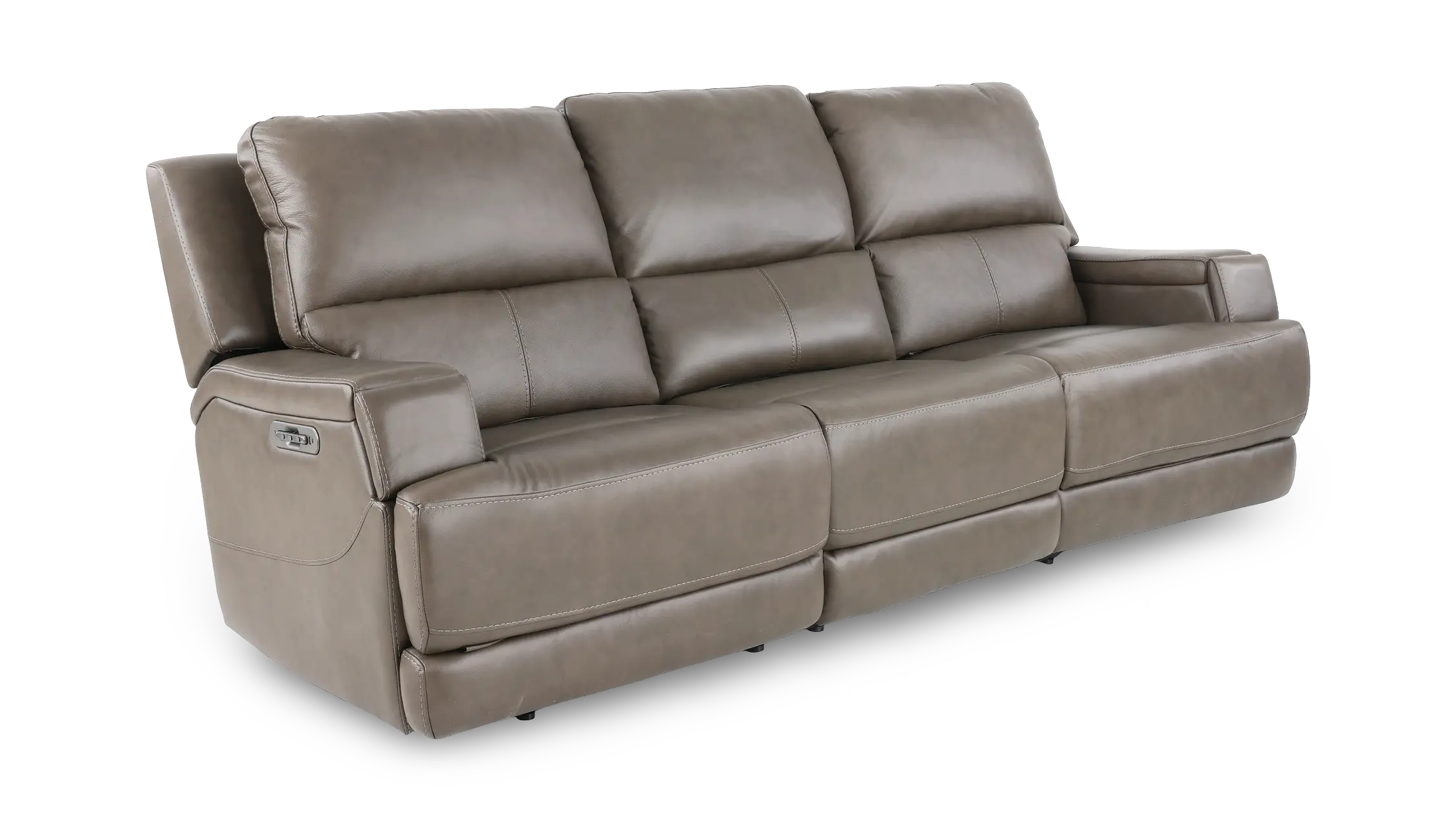 Rushton Lontra Brown Leather Triple Power Reclining Sofa-4