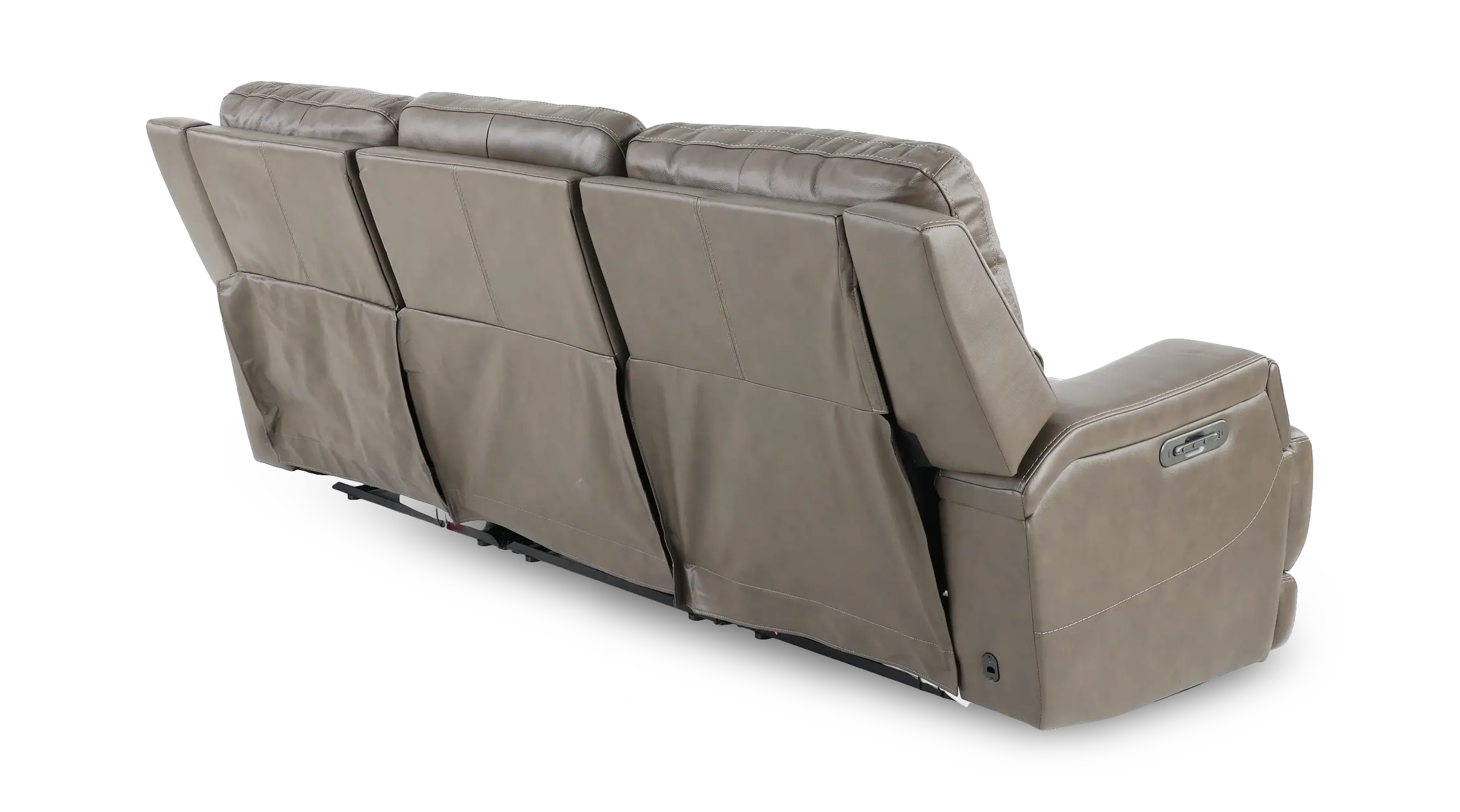 Rushton Lontra Brown Leather Triple Power Reclining Sofa-6