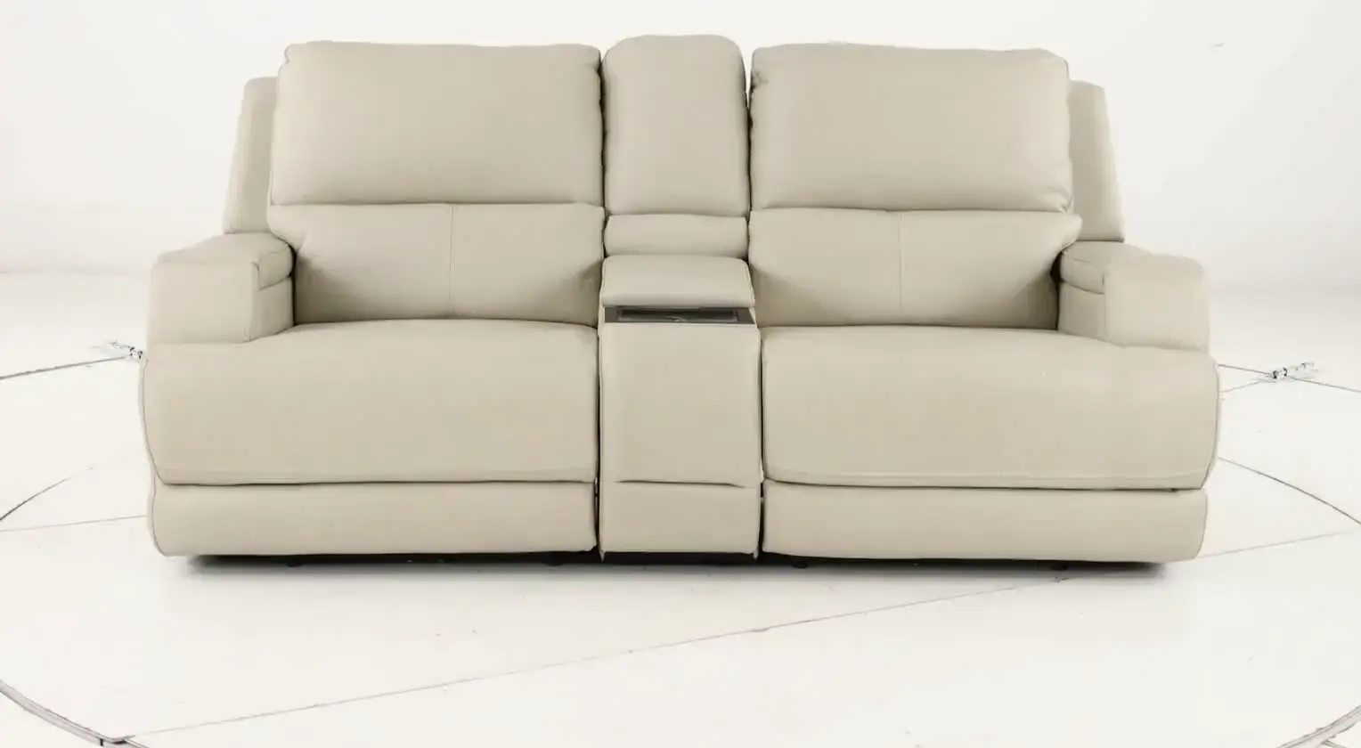 Rushton White Leather Power Reclining Loveseat with Multimedia Console-12