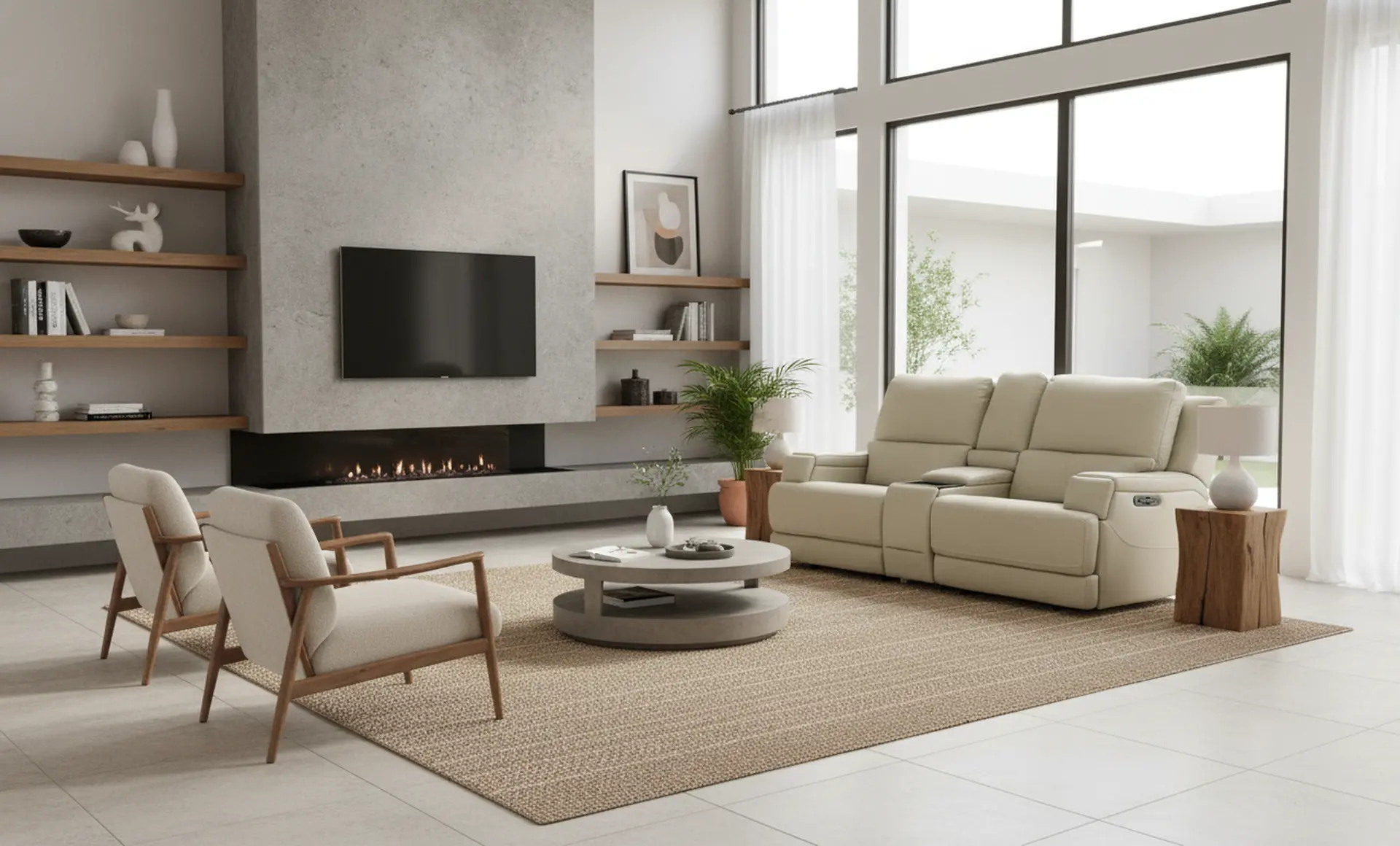 Rushton White Leather Power Reclining Loveseat with Multimedia Console-14