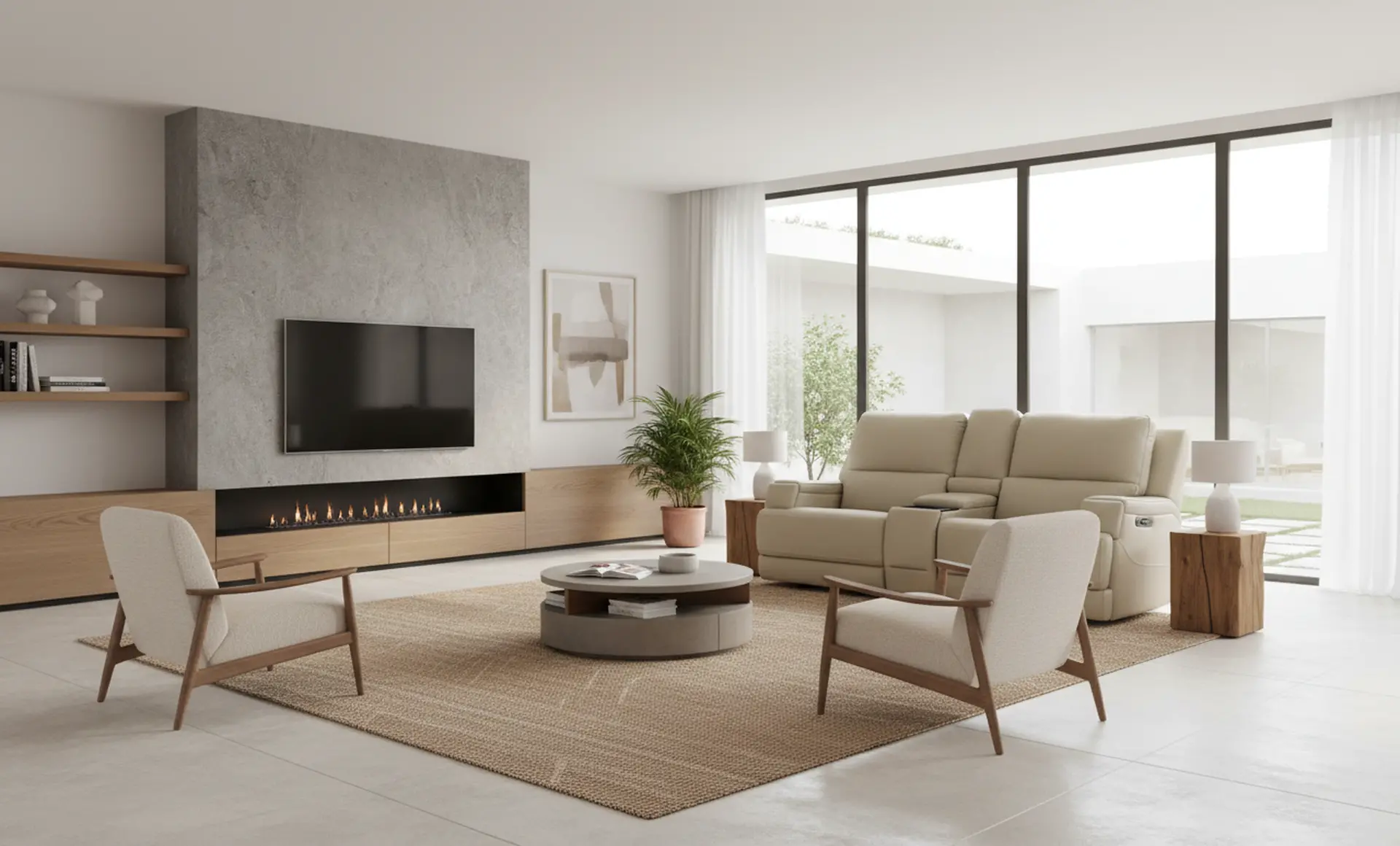 Rushton White Leather Power Reclining Loveseat with Multimedia Console-15