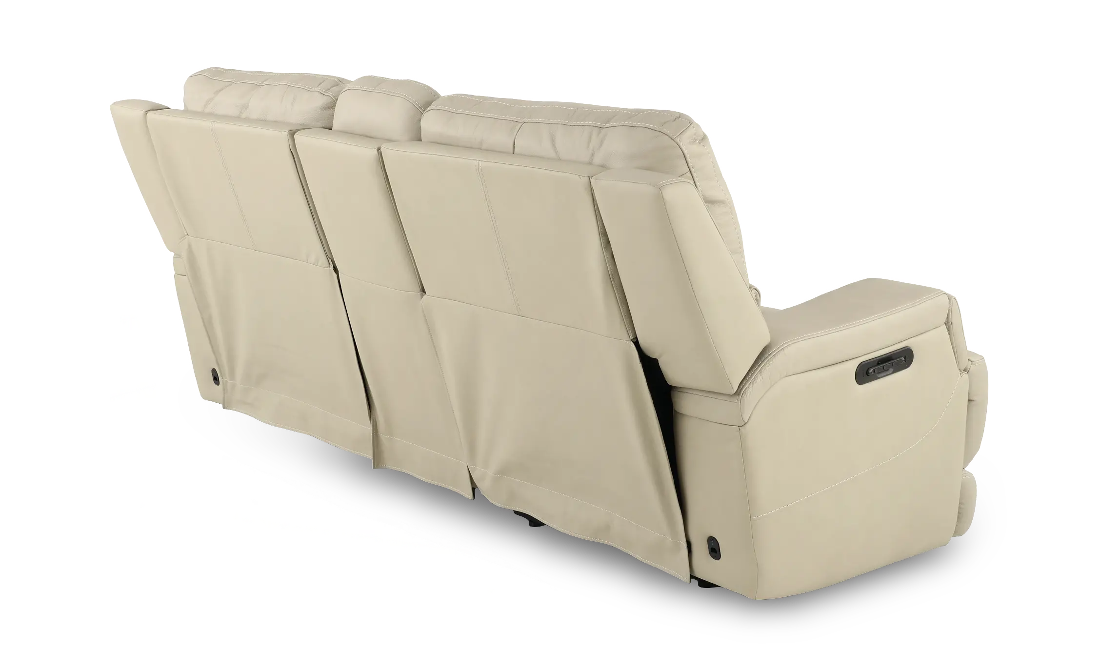 Rushton White Leather Power Reclining Loveseat with Multimedia Console-6
