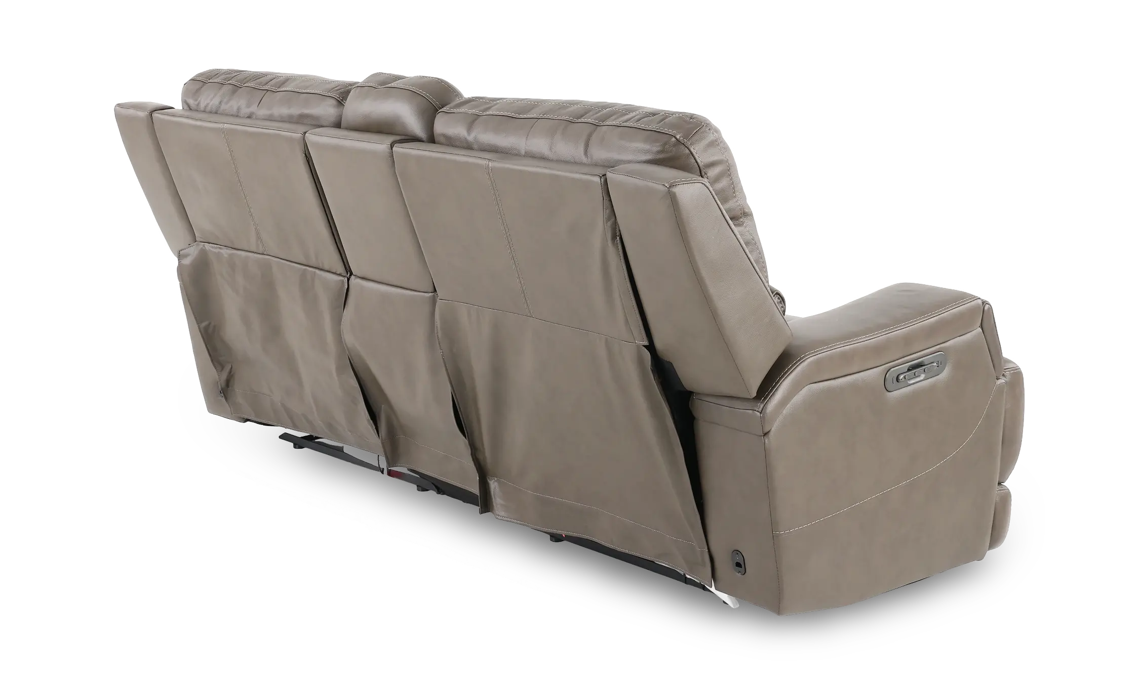 Rushton Lontra Brown Leather Power Reclining Loveseat with Multimedia Console-5
