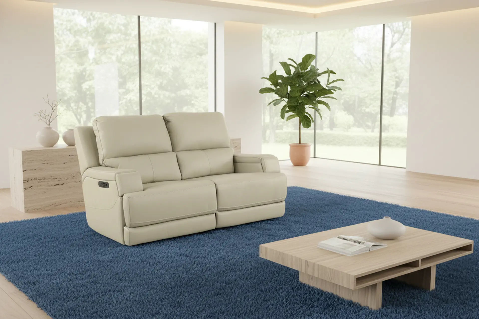Rushton White Leather Power Reclining Loveseat-12