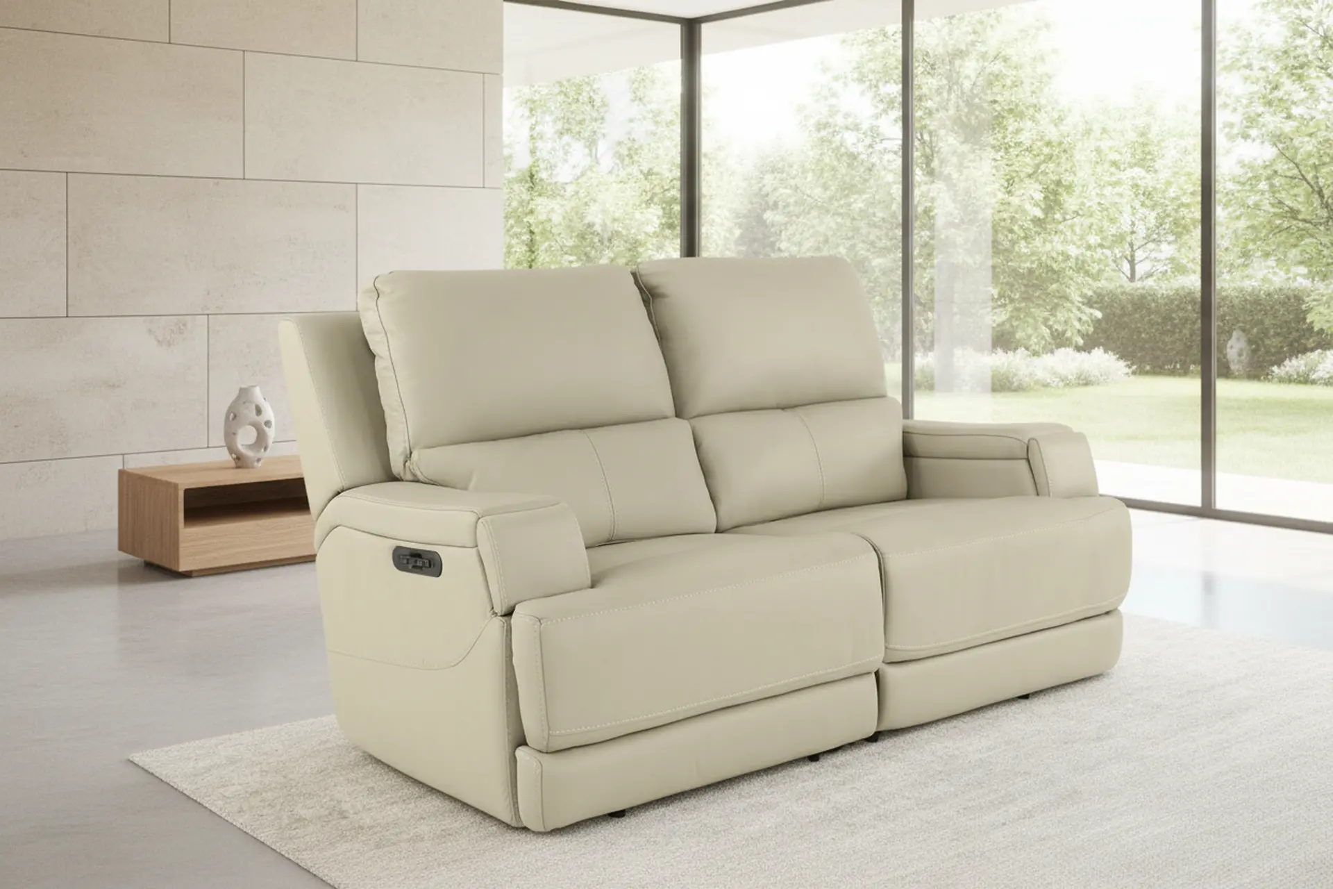 Rushton White Leather Power Reclining Loveseat-13