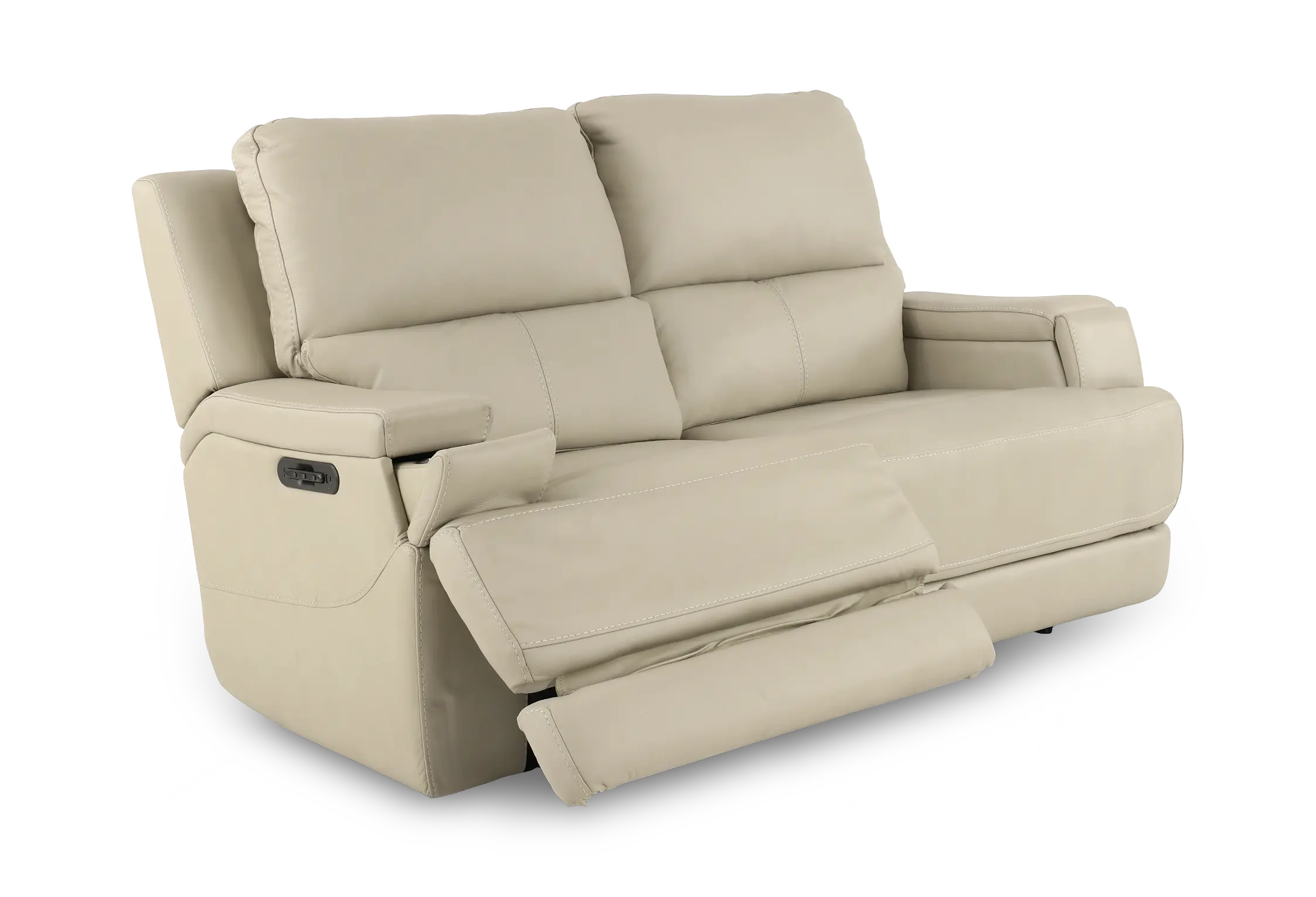 Rushton White Leather Power Reclining Loveseat-5