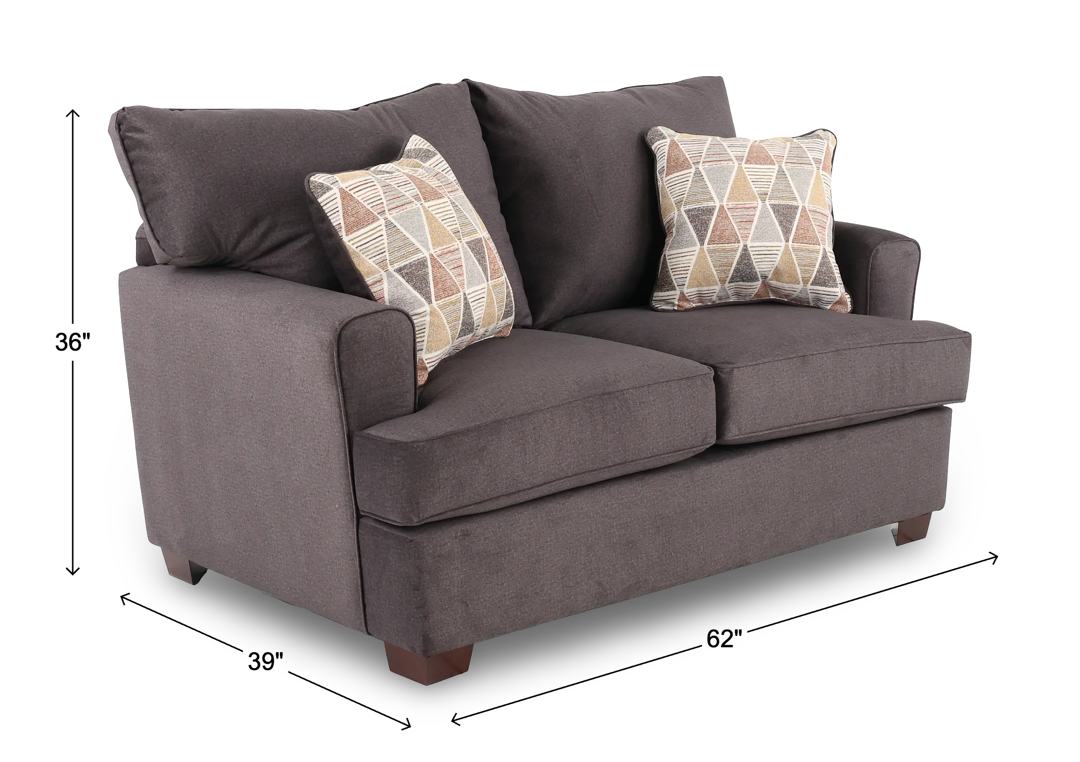 CITLOV City Seal Gray Loveseat-3