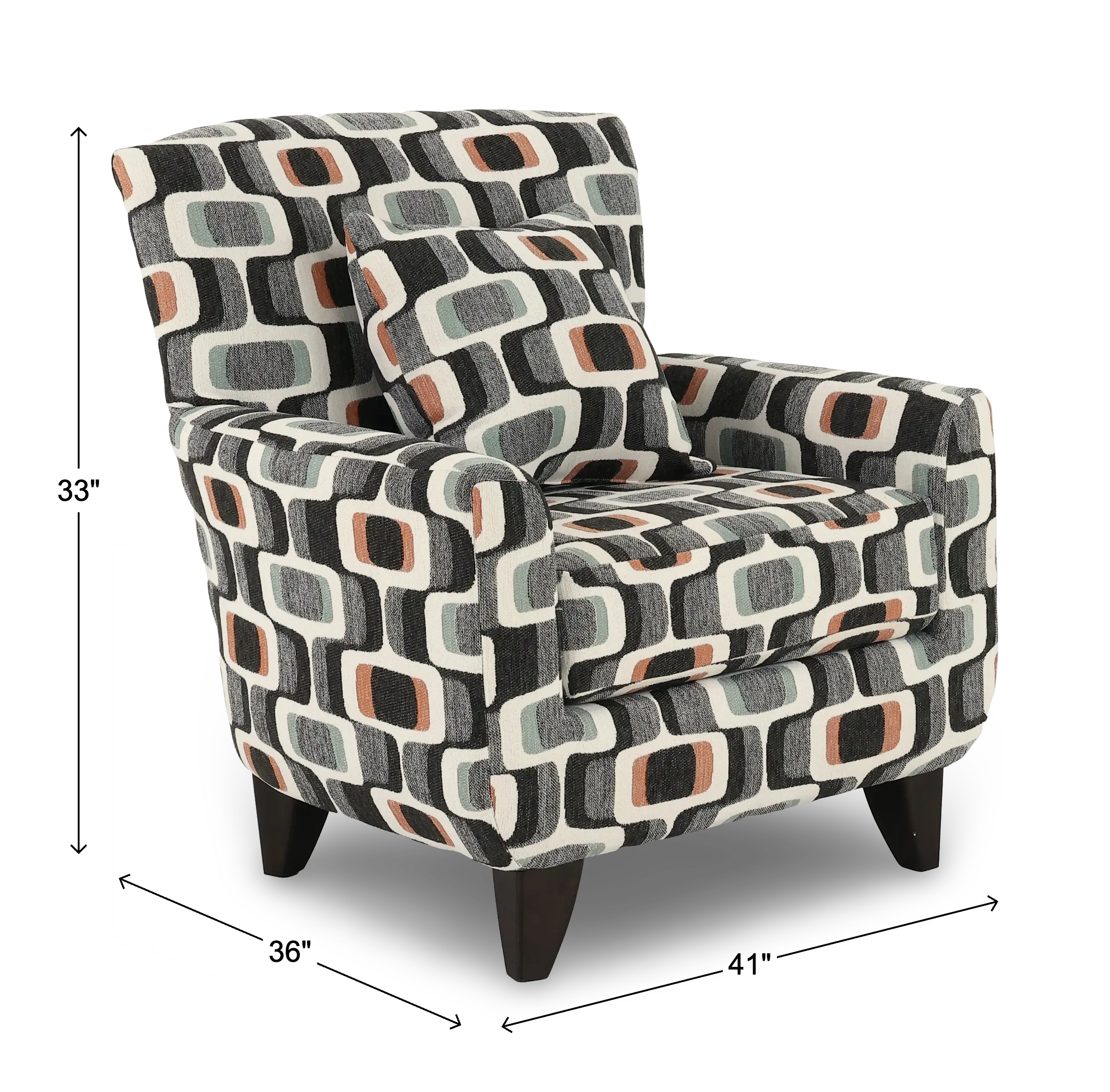 KIWACCCH/MANHATTAN PEPPER Joyce Pepper Charcoal Patterned High-Back Upholstered Chair-3
