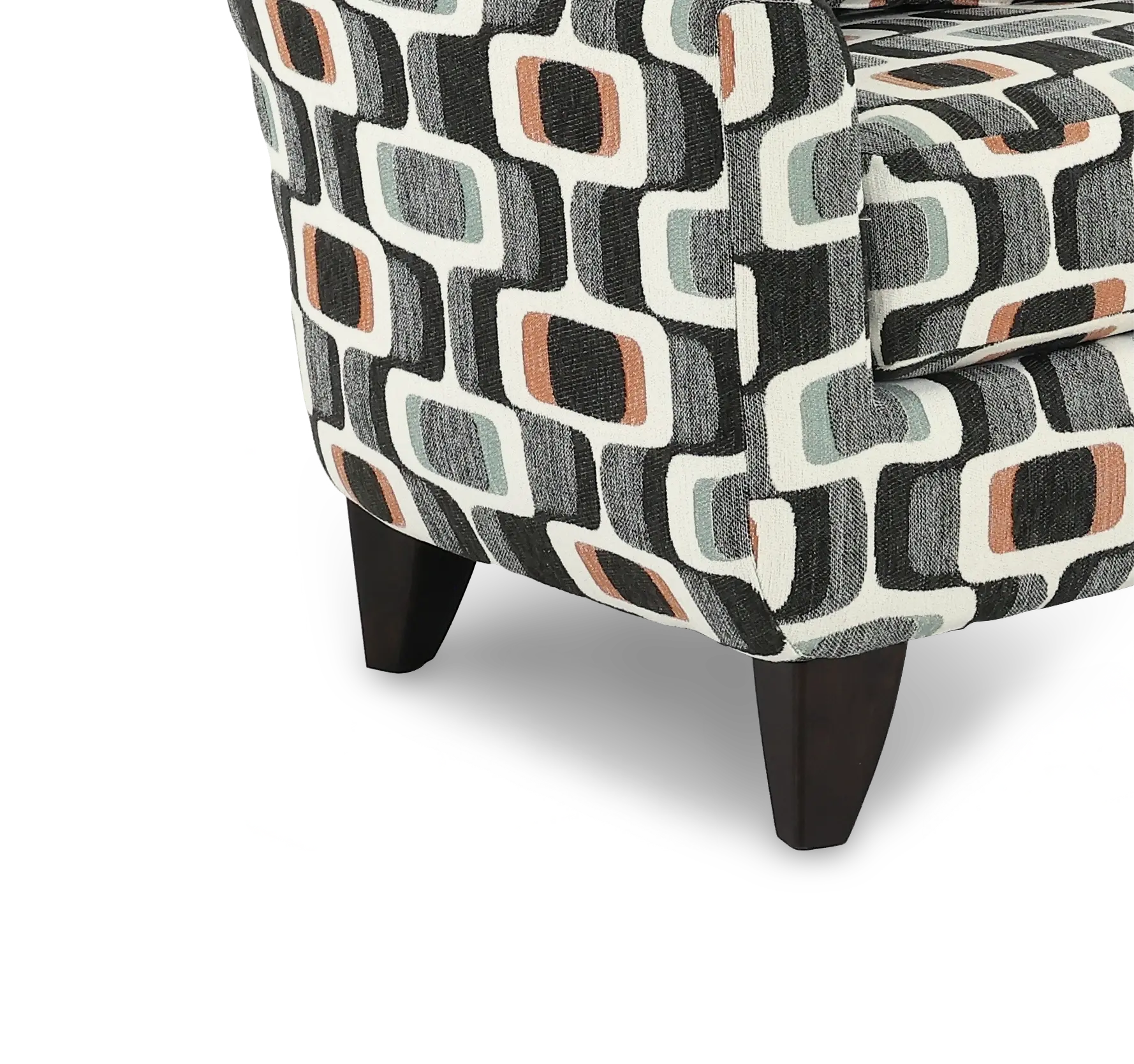 KIWACCCH/MANHATTAN PEPPER Joyce Pepper Charcoal Patterned High-Back Upholstered Chair-7