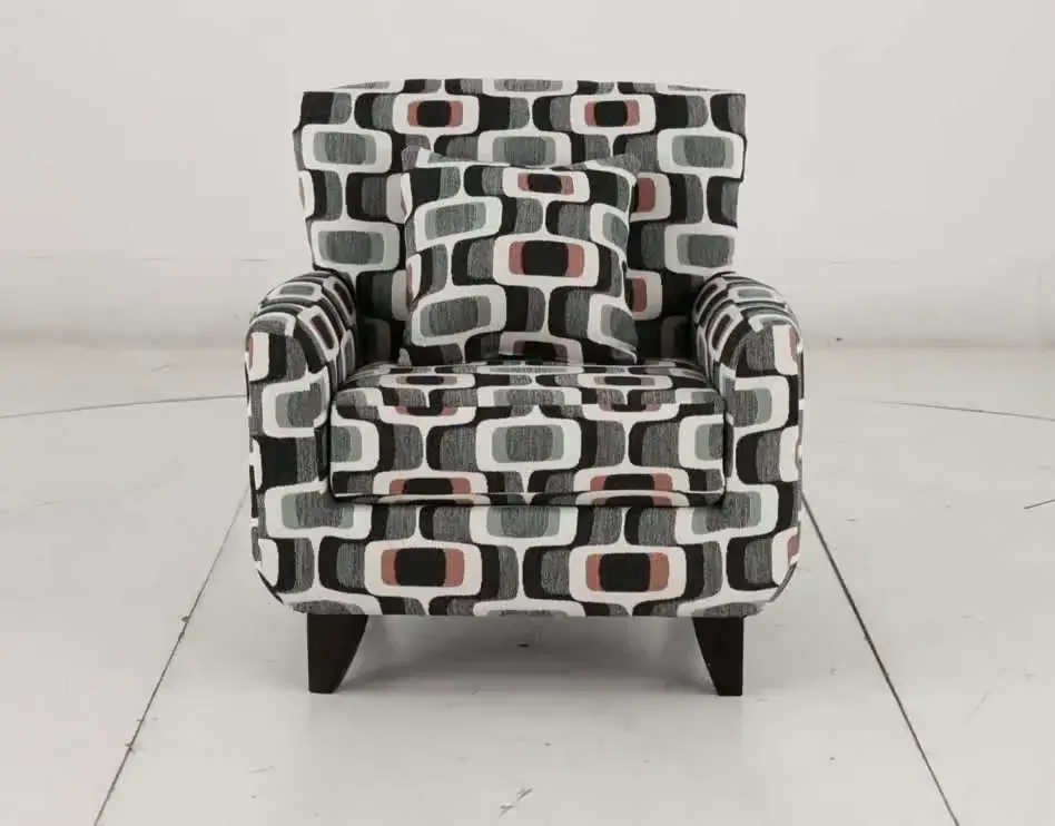 KIWACCCH/MANHATTAN PEPPER Joyce Pepper Charcoal Patterned High-Back Upholstered Chair-9