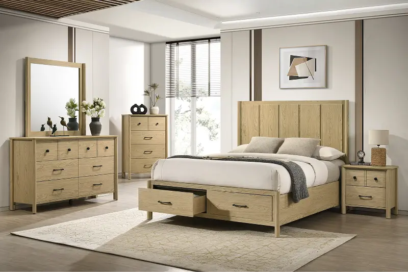 Frank Light Brown Queen Storage Bed