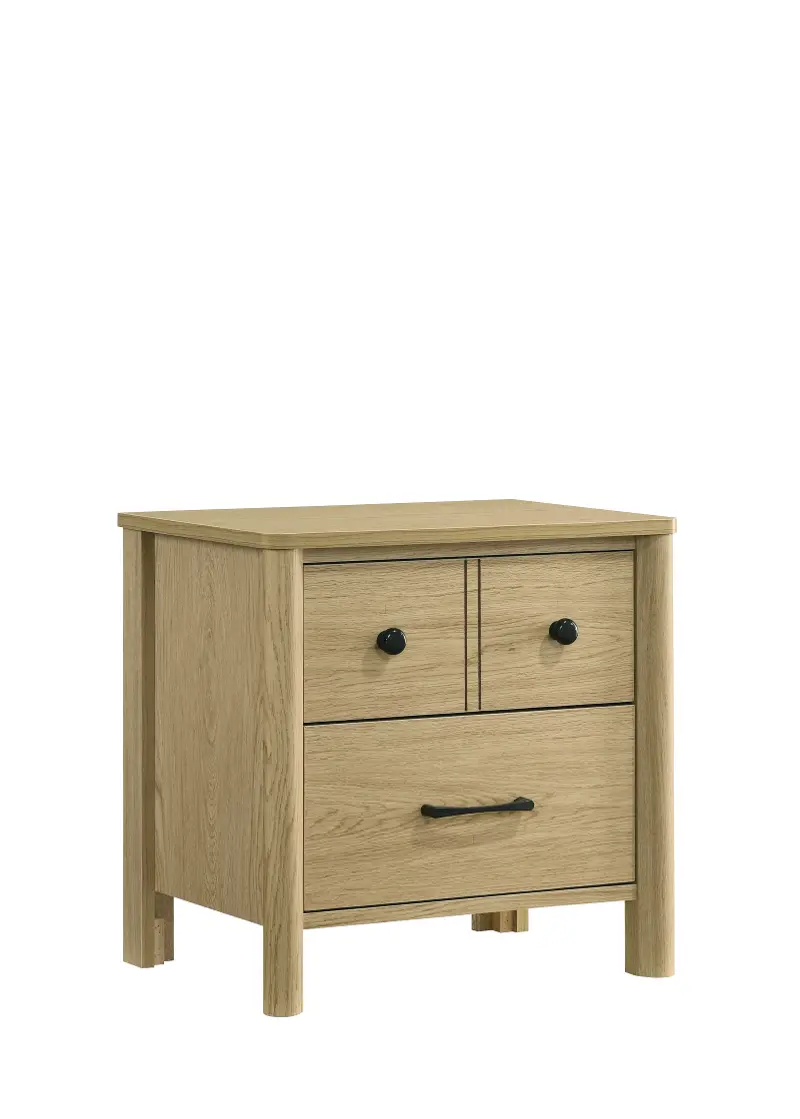 Frank Light Brown 3-Drawer Nightstand