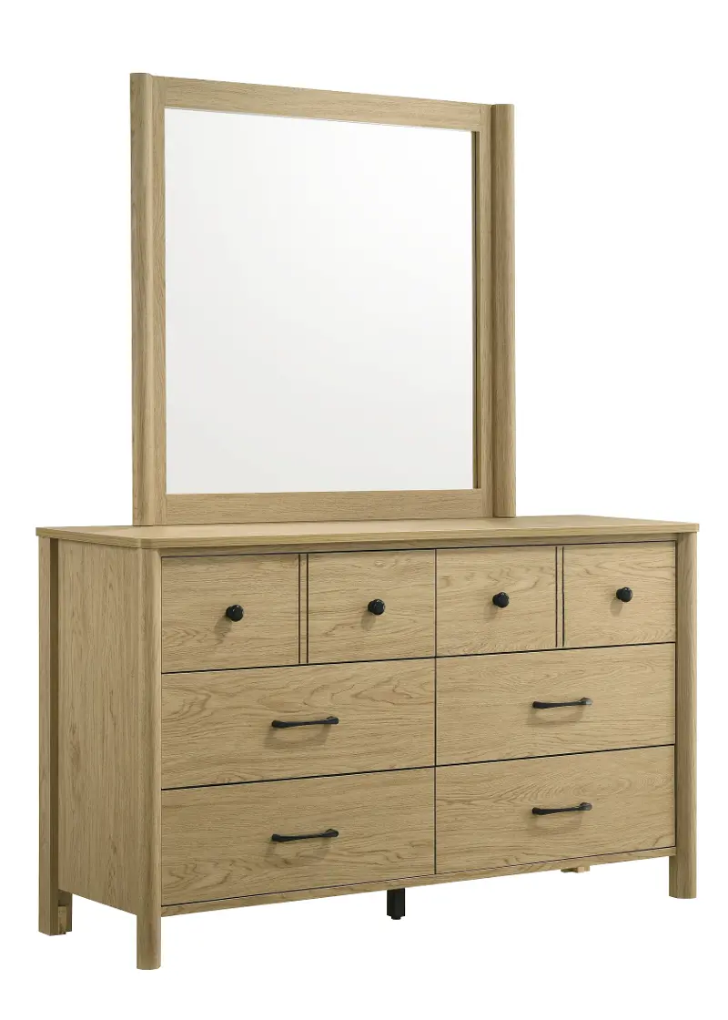 Frank Light Brown 8-Drawer Dresser