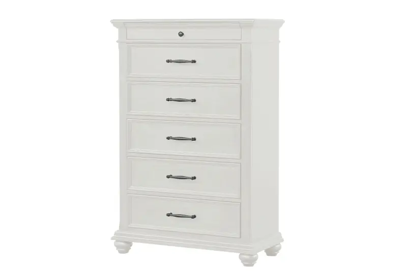 Grant White 5-Drawer Chest