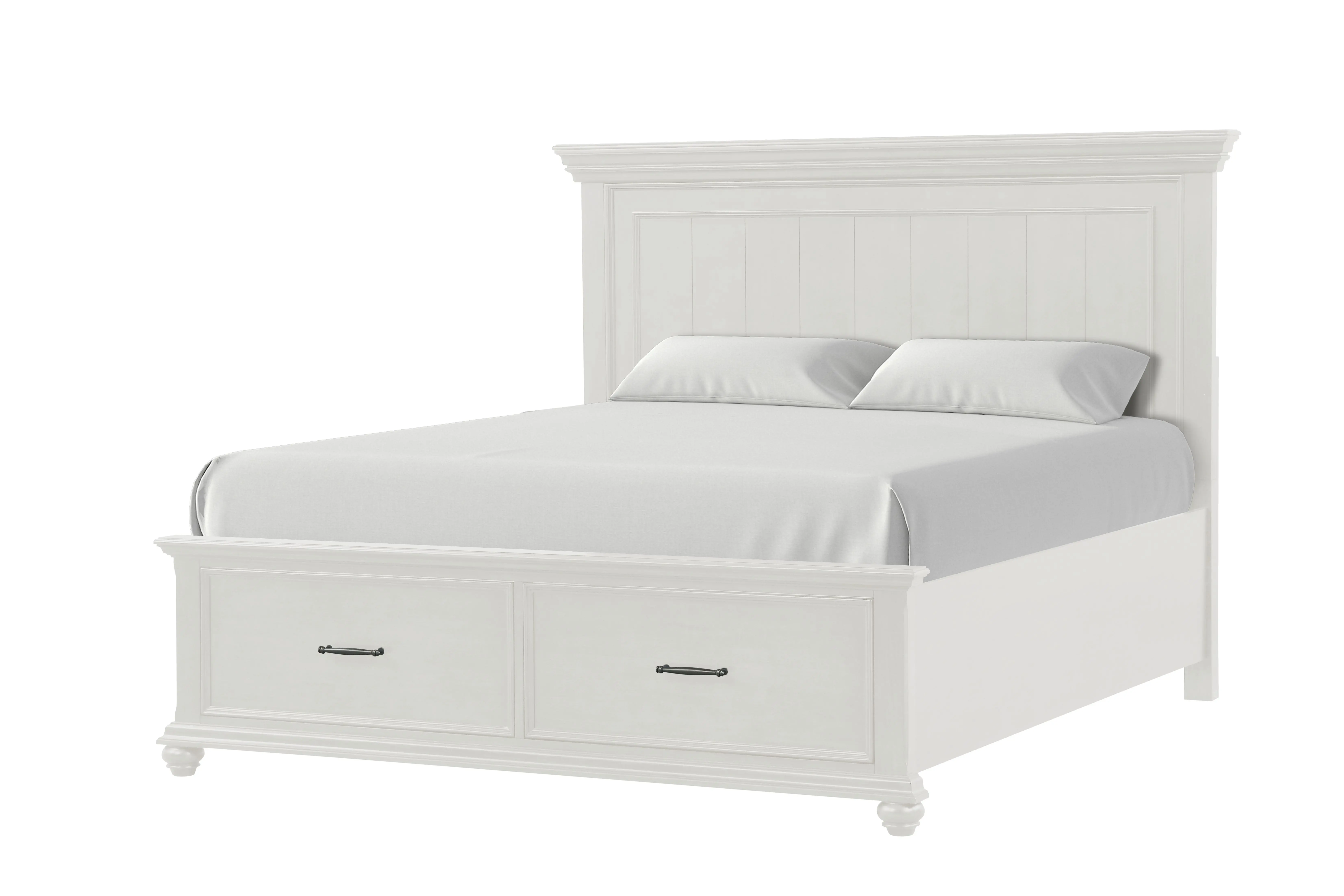 C0460-W-BED6/6 Grant White King Storage Bed-1