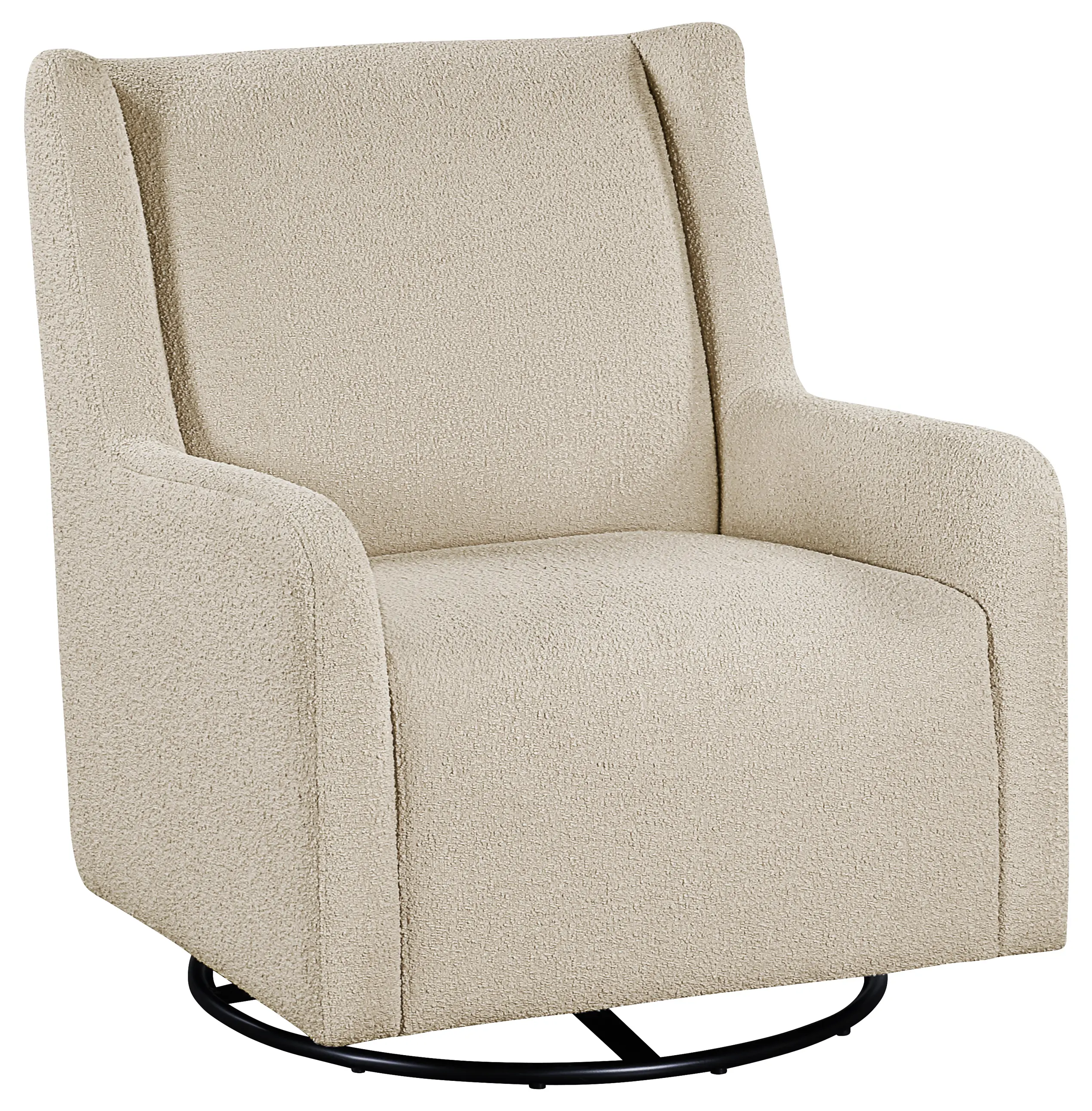Serra Beige Boucle Swivel Glider Accent Chair-1