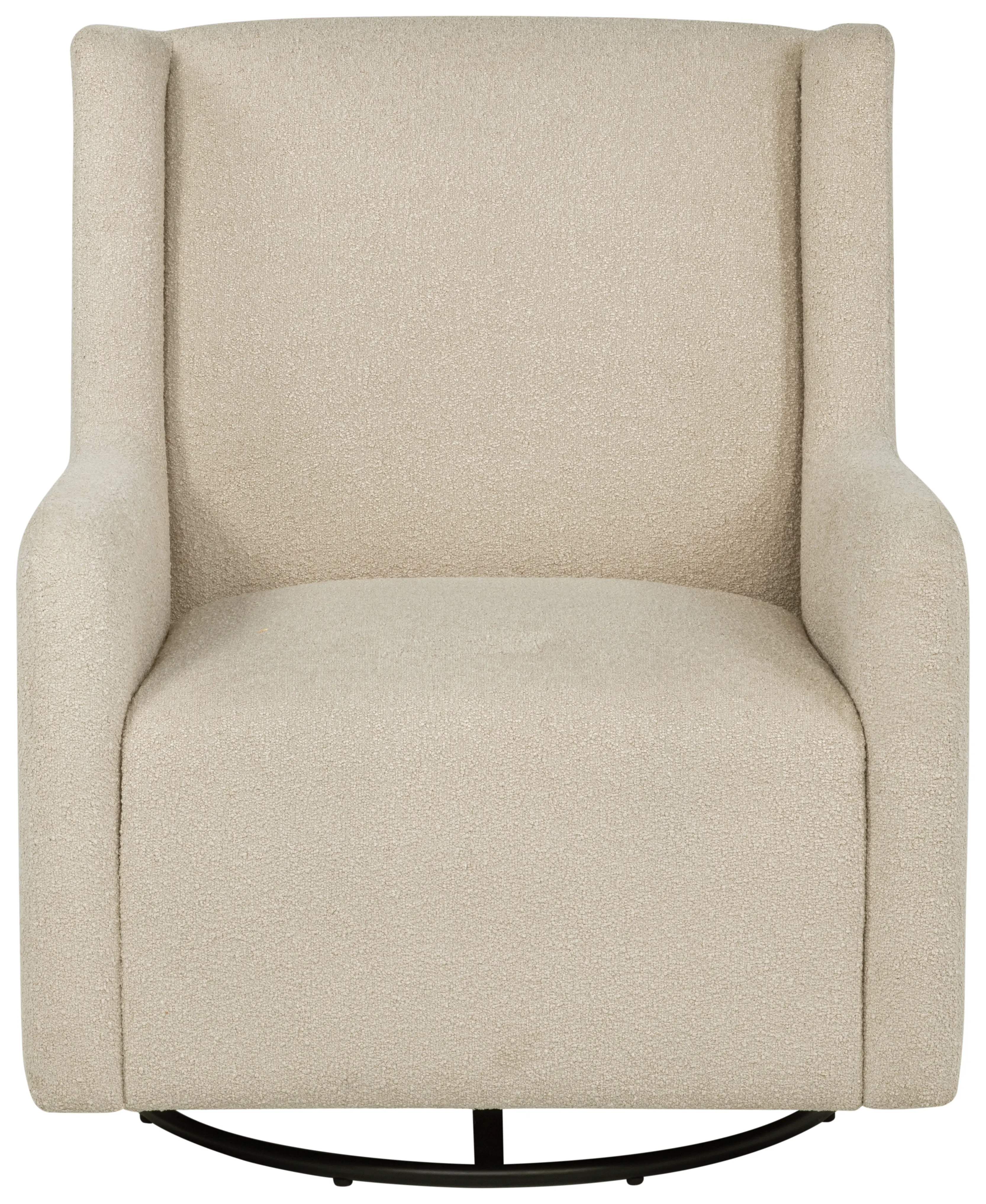 Serra Beige Boucle Swivel Glider Accent Chair-3