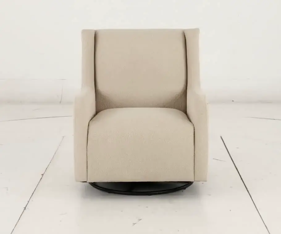 Serra Beige Boucle Swivel Glider Accent Chair-5