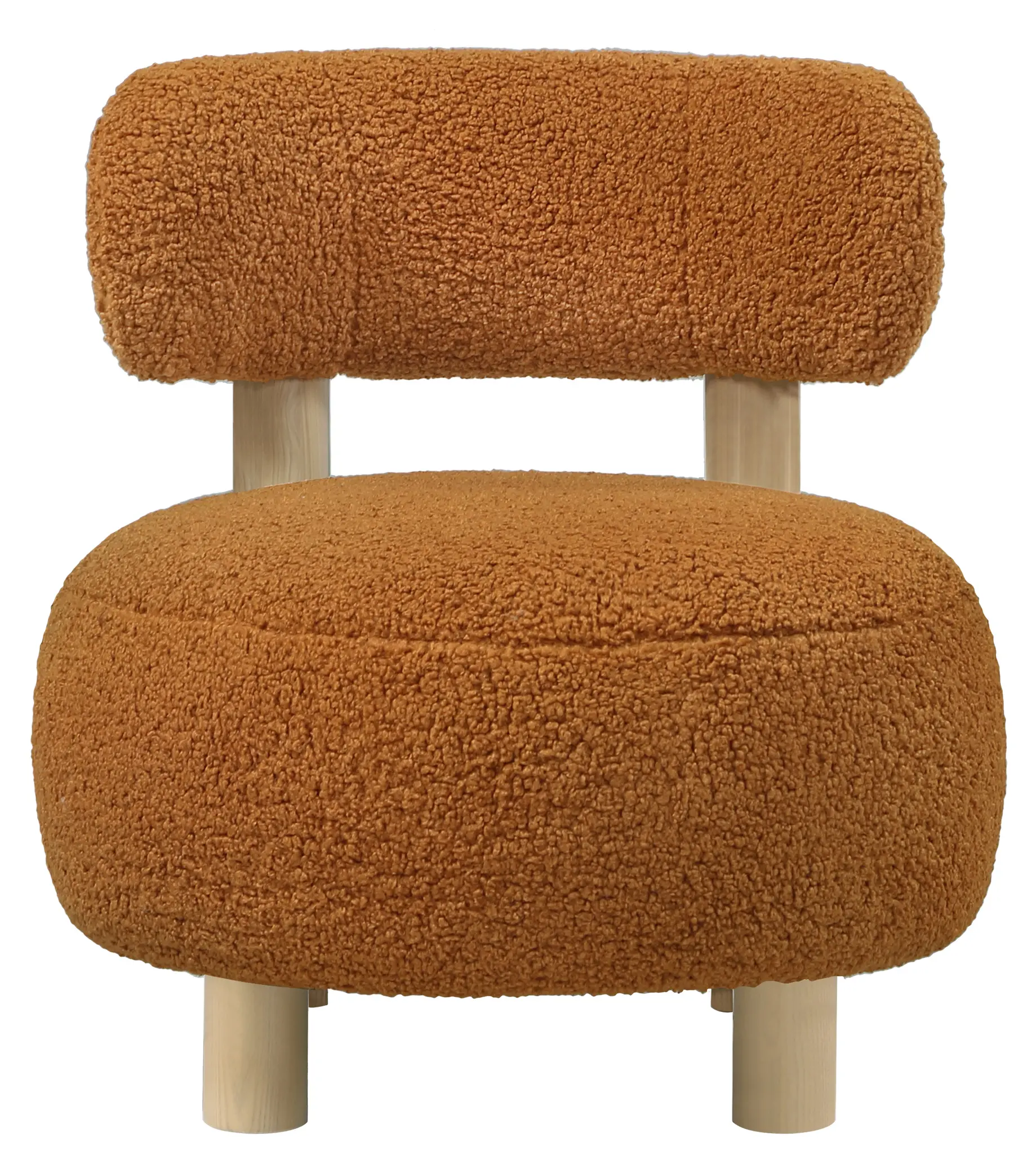 Zonie Orange Boucle Round Accent Chair-3