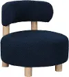 Zonie Dark Blue Boucle Round Accent Chair